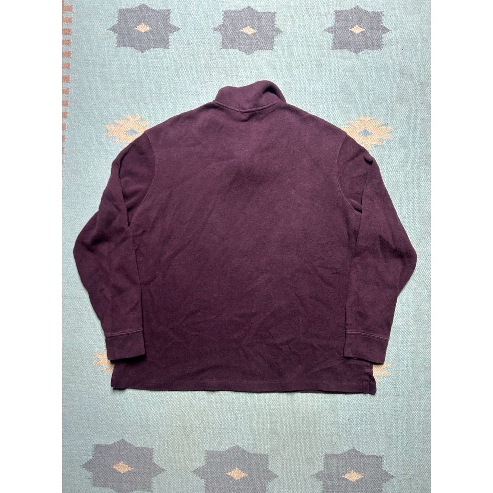 Ralph Lauren VINTAGE Polo Ralph Lauren 1/4 Zip Shirt Long Sleeve Sweater Cotton Maroon XL Men Size US XL / EU 56 / 4 - 6 Thumbnail