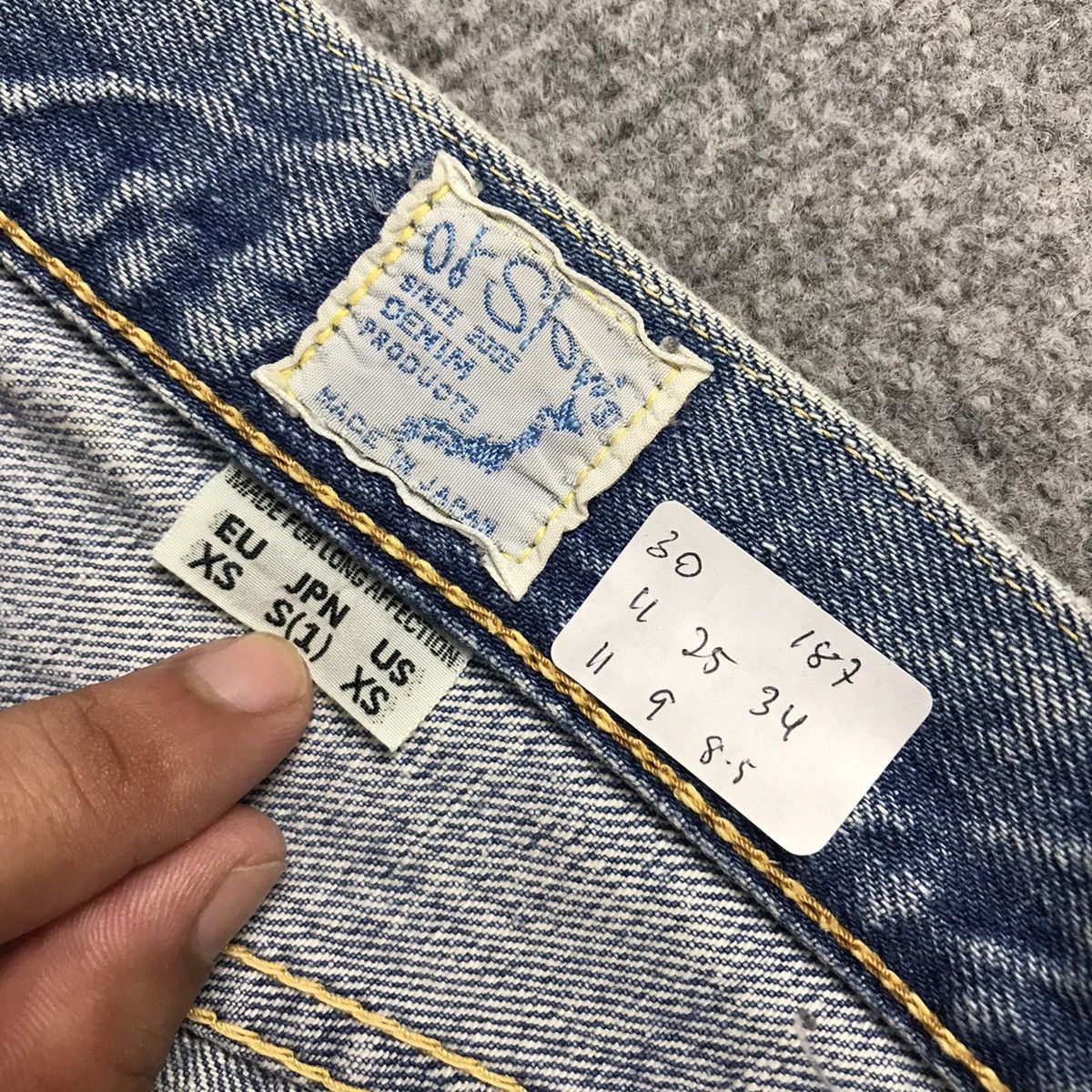 Orslow ORSLOW 2005 DISTRESSED SELVAGE DENIM LIGHT DENIM PANTS Size US 30 / EU 46 - 17 Thumbnail