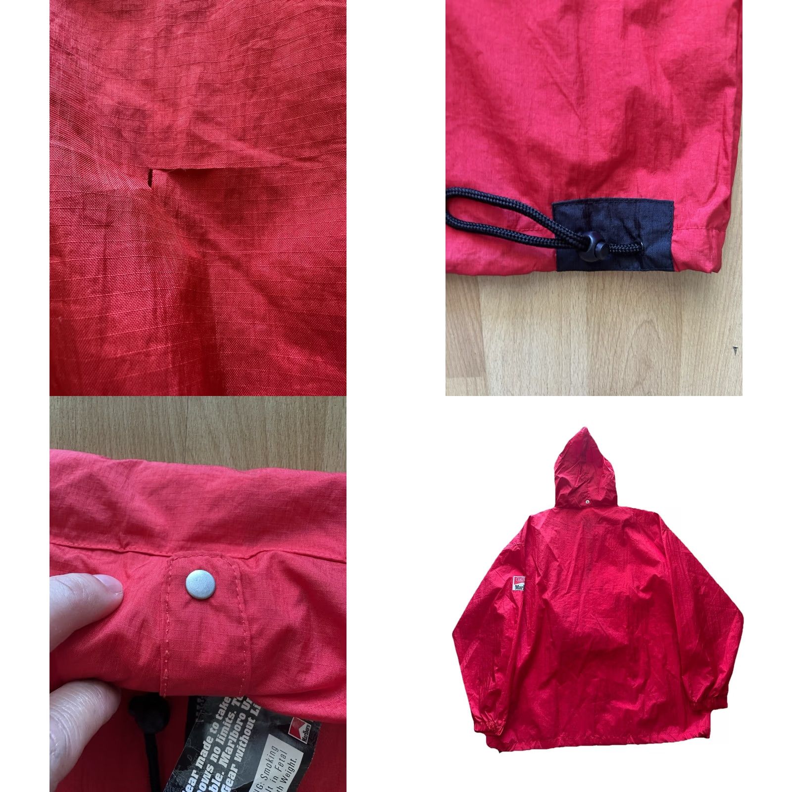 Marlboro VINTAGE Marlboro Jacket Windbreaker L Red 90s Logo Zip Pockets Packable NWT Flaws Mens Size US L / EU 52-54 / 3 - 8 Thumbnail