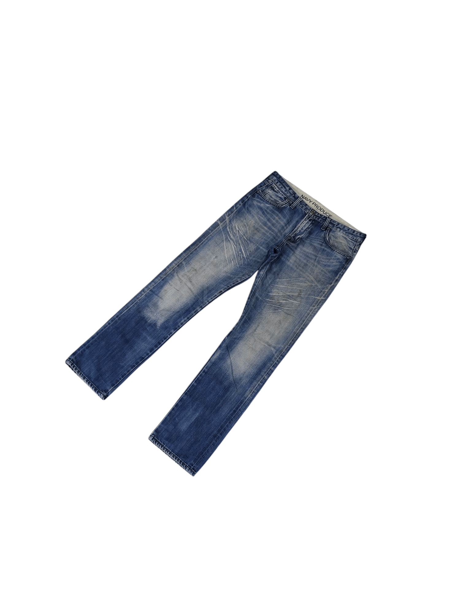 Hysteric Glamour Vintage Y2k Navy Produce Japan Clawmark Distress Faded Jeans Size US 32 / EU 48 - 2 Thumbnail