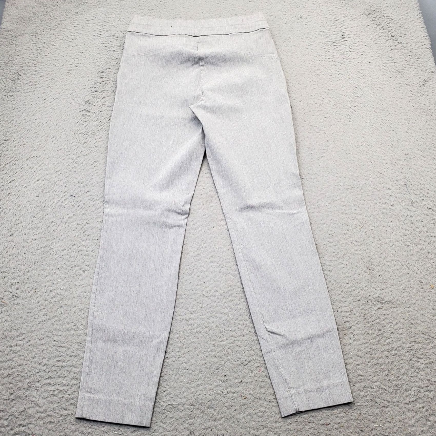 Vintage Leighton Pants Women Medium Gray Rayon Stretch Zipper Pockets High Waist Comfort Size M - Regular Fit, Ankle, Solid, Pockets, Flat Front, Inseam 26.5" Size 32" / US 10 / IT 46 - 2 Thumbnail