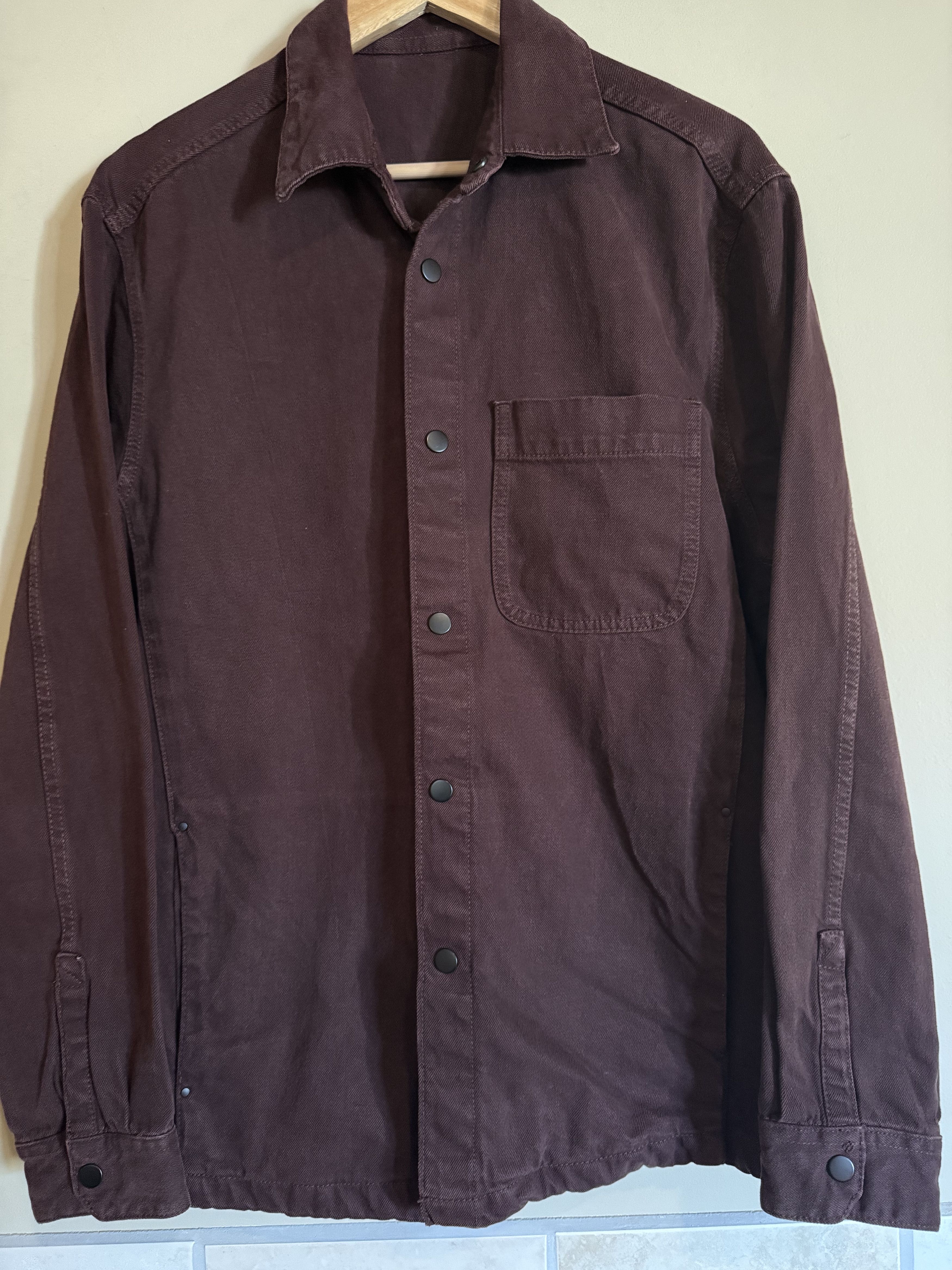 Mango Mango Heavy Twill Snap Shirt Jacket, Burgundy, Men's Large Size US L / EU 52-54 / 3 - 1 Thumbnail