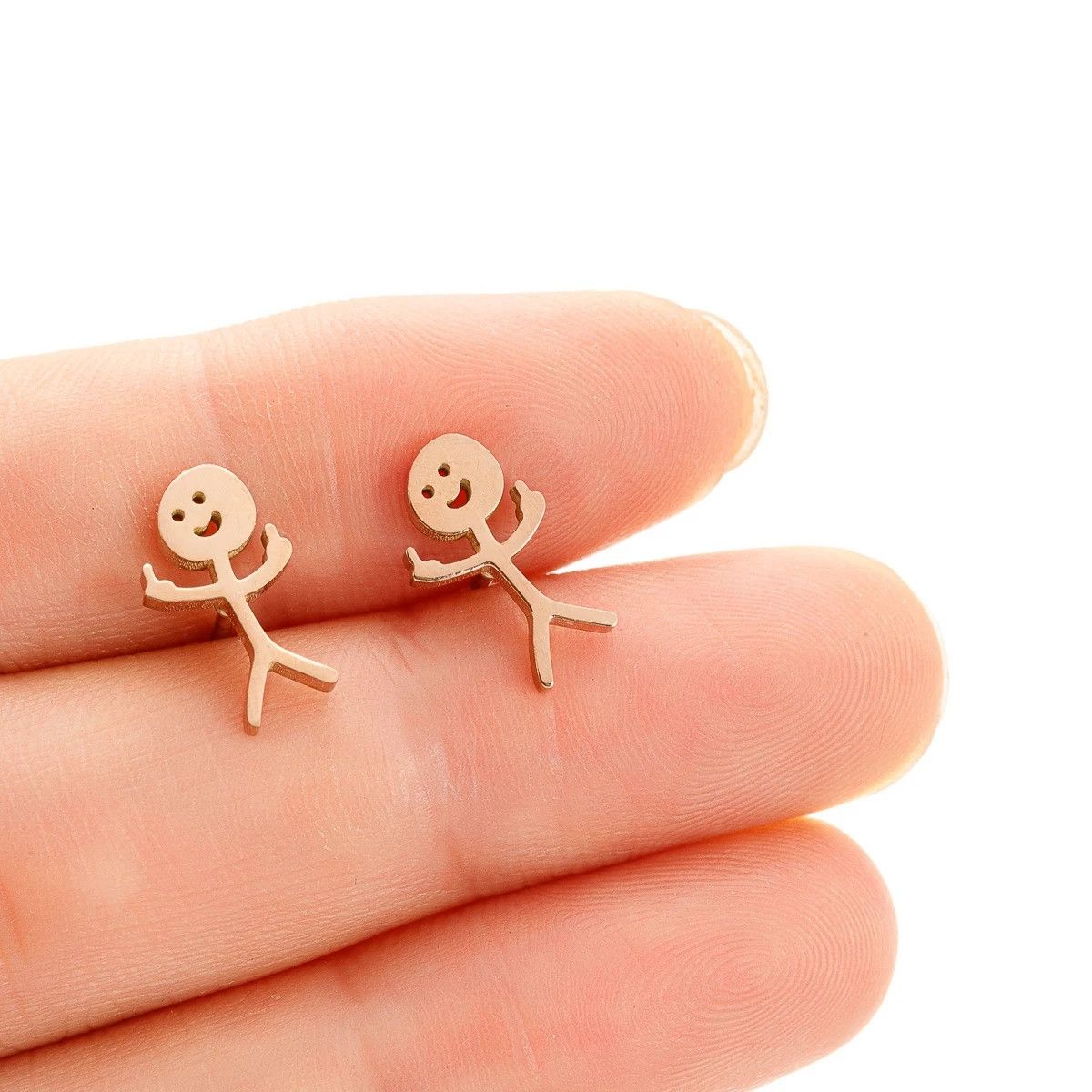 Jewelry Funny Middle Finger Stud Earrings Charm Earring Gift Size ONE SIZE - 2 Thumbnail