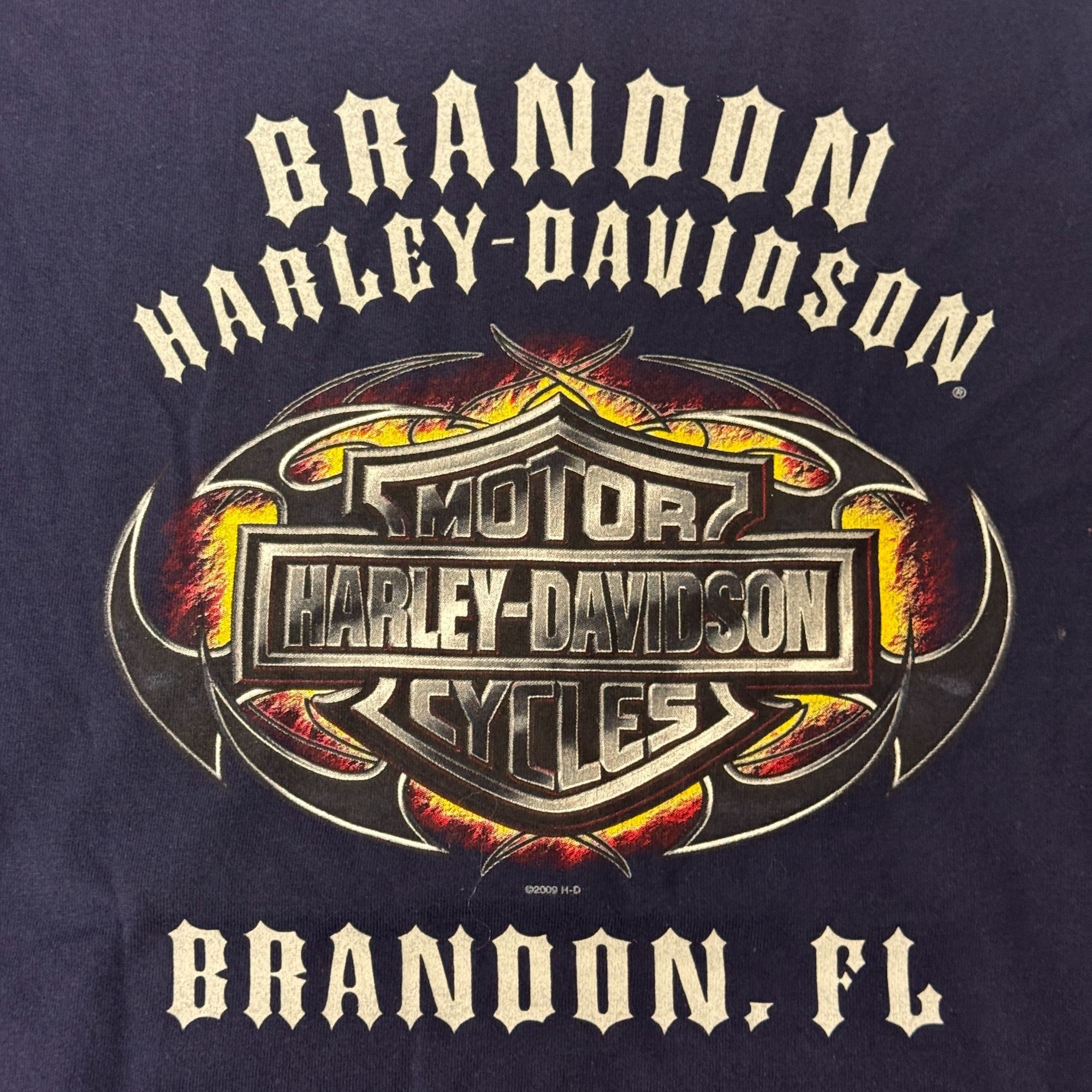Harley Davidson Harley Davidson Motorcycle Navy Blue Brandon Florida T Shirt Size US XL / EU 56 / 4 - 5 Thumbnail