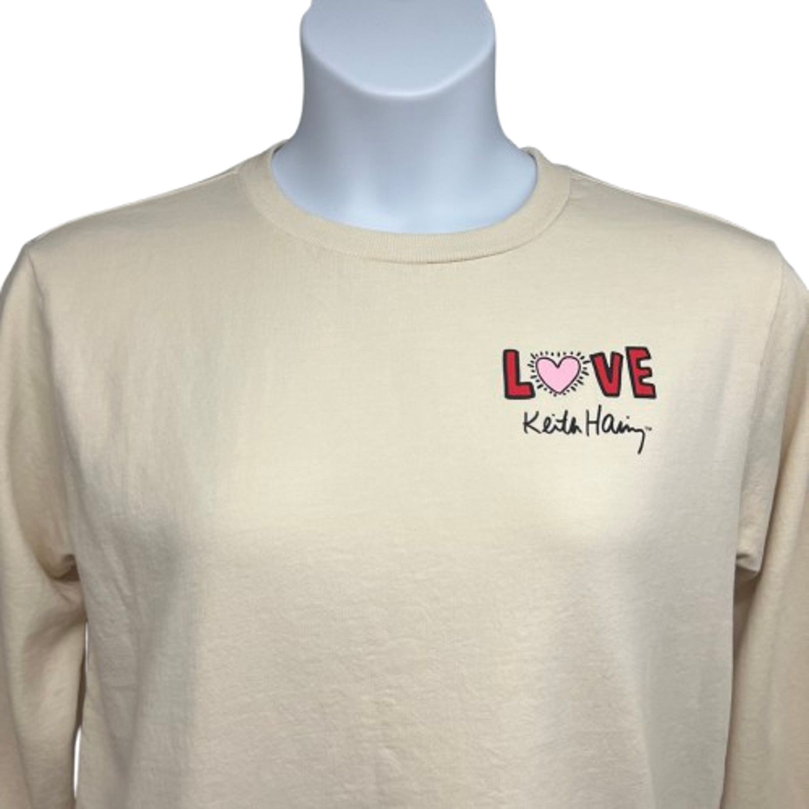 Keith Haring Keith Haring Dancing Heart Beige Graphic Sweatshirt Large Size L / US 10 / IT 46 - 4 Thumbnail