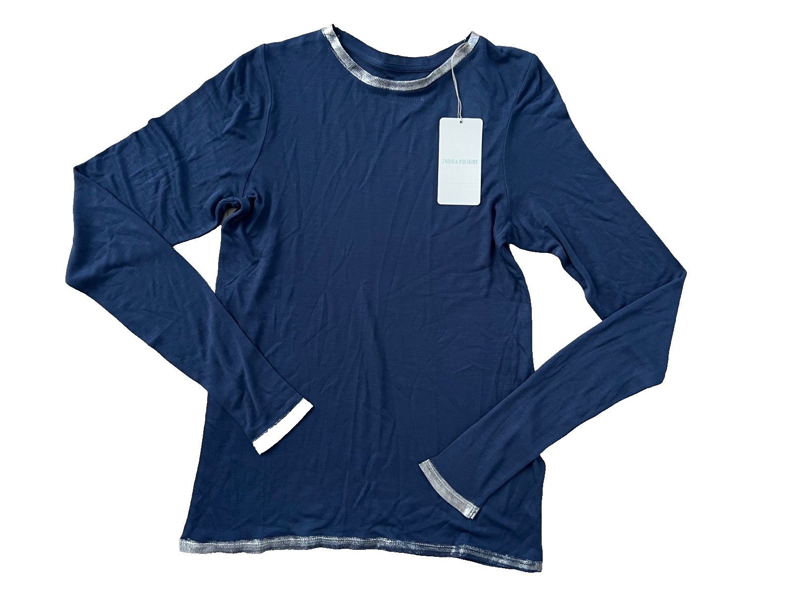 Zadig & Voltaire Zadig & Voltaire Willy Foil Top Pacifique Blue ( S ) Size S / US 4 / IT 40 - 4 Thumbnail