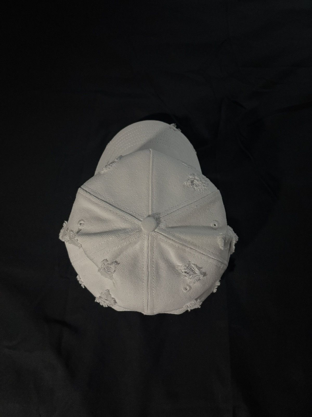 Japanese Brand White Distressed Denim Trucker Hat LA Size ONE SIZE - 8 Thumbnail