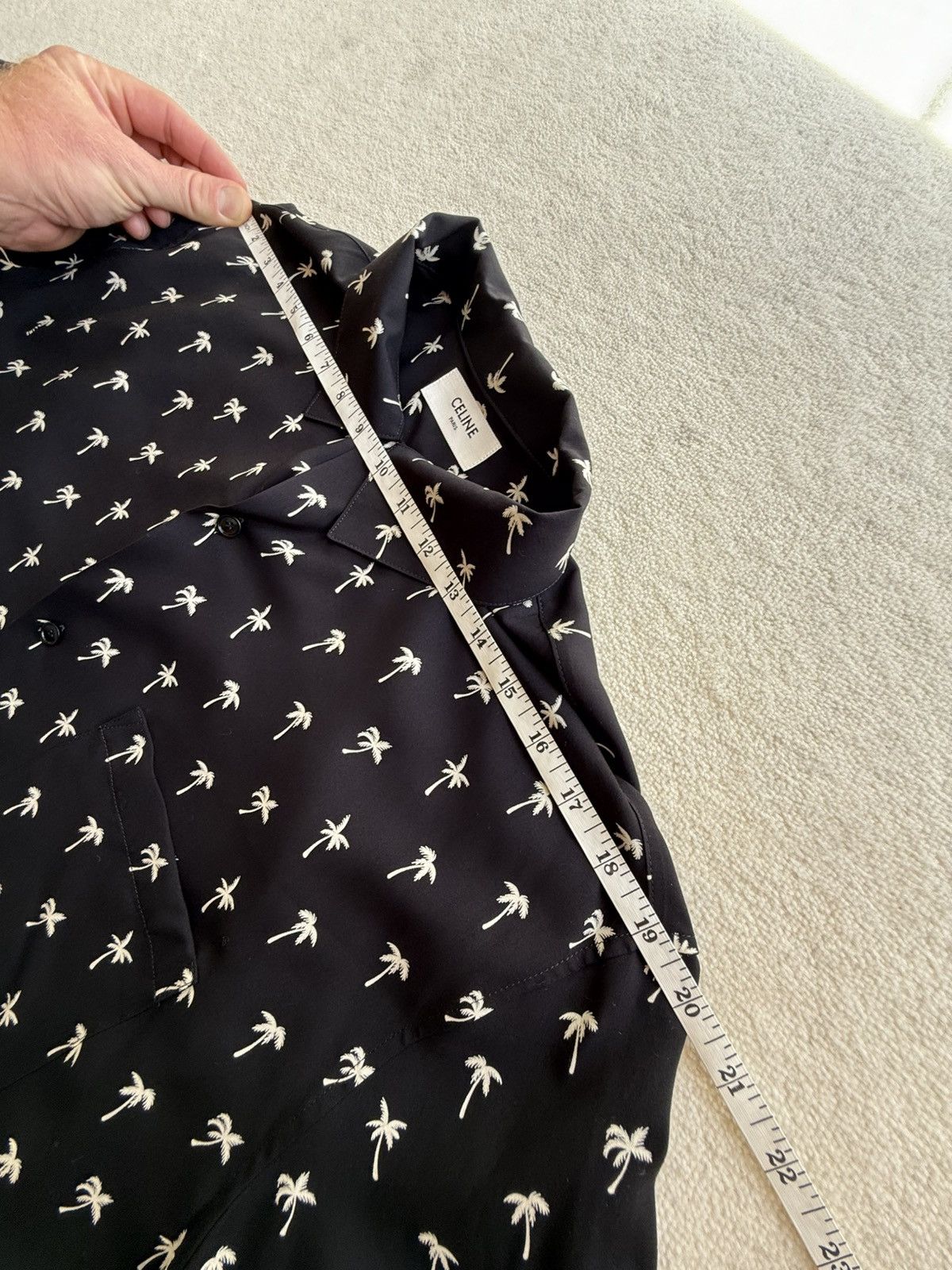 Celine SS24 $1.15k 🤑 Celine Hedi palm tree Hawaiian Black shirt Size US L / EU 52-54 / 3 - 5 Thumbnail
