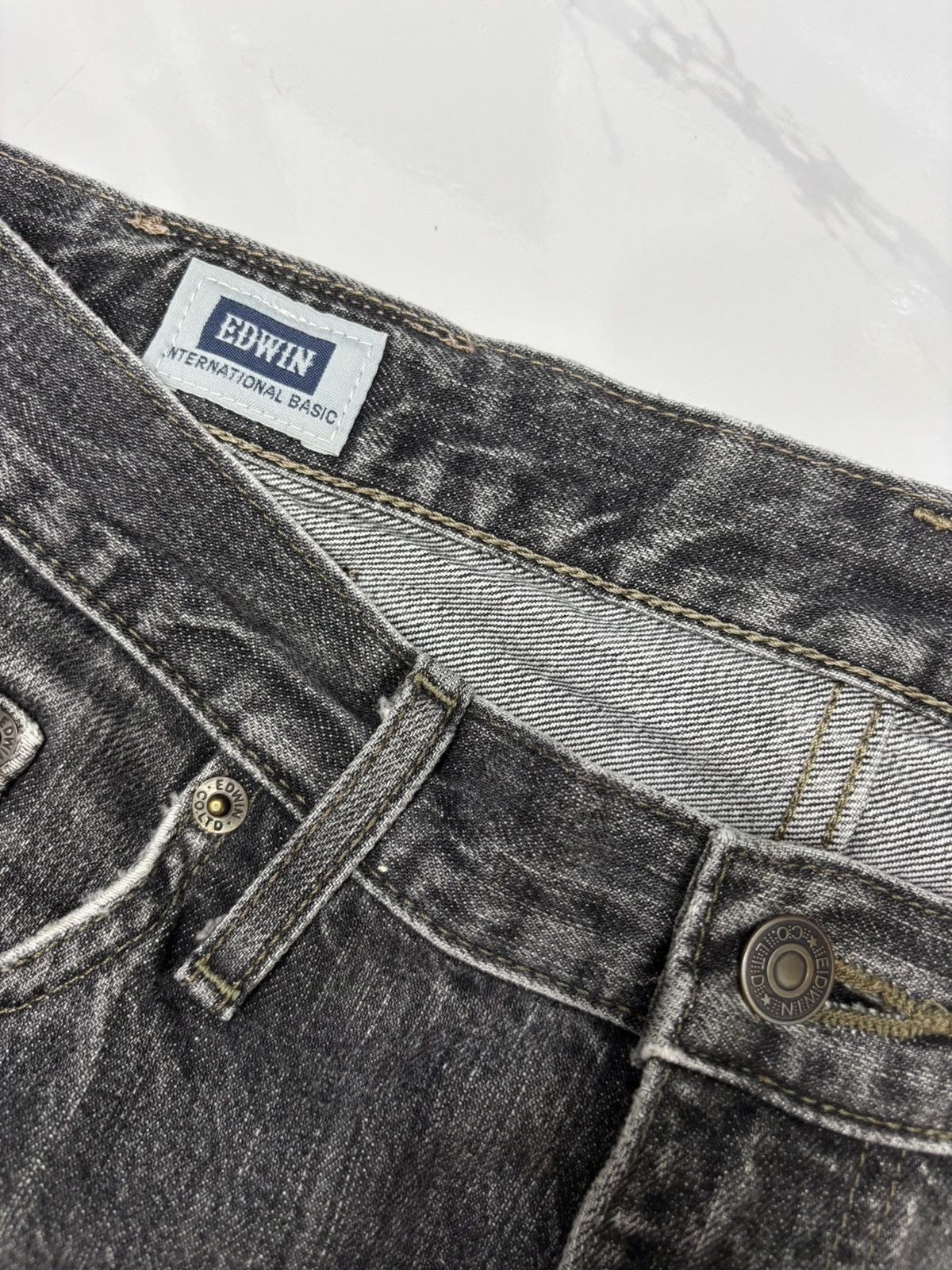Hysteric Glamour Edwin Faded Black Loose Fit Distressed Denim Jeans Size US 33 - 9 Thumbnail