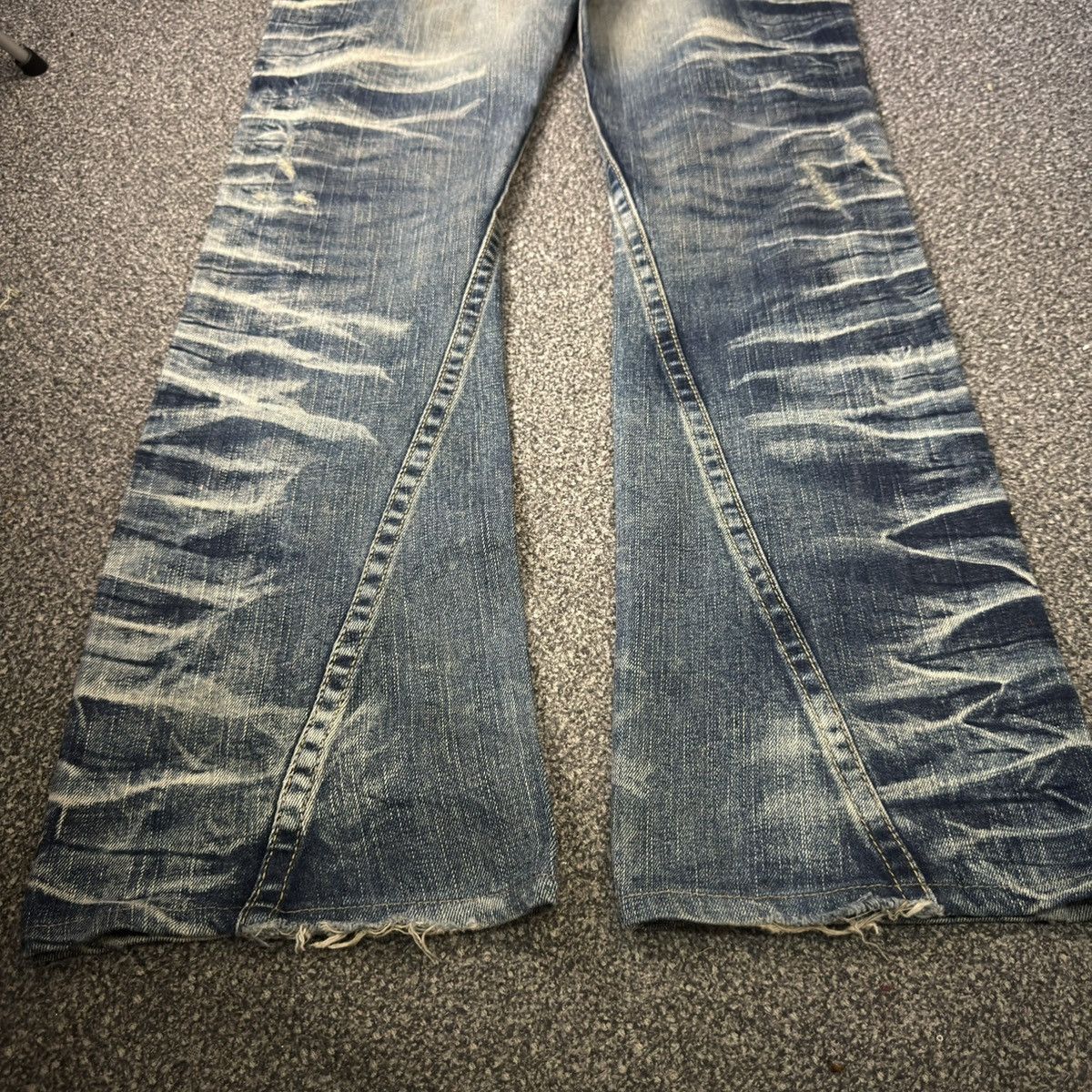 If Six Was Nine Flared 90s Rare Japanese Snake Tornado Mart Whisker Jeans Size US 32 / EU 48 - 11 Thumbnail