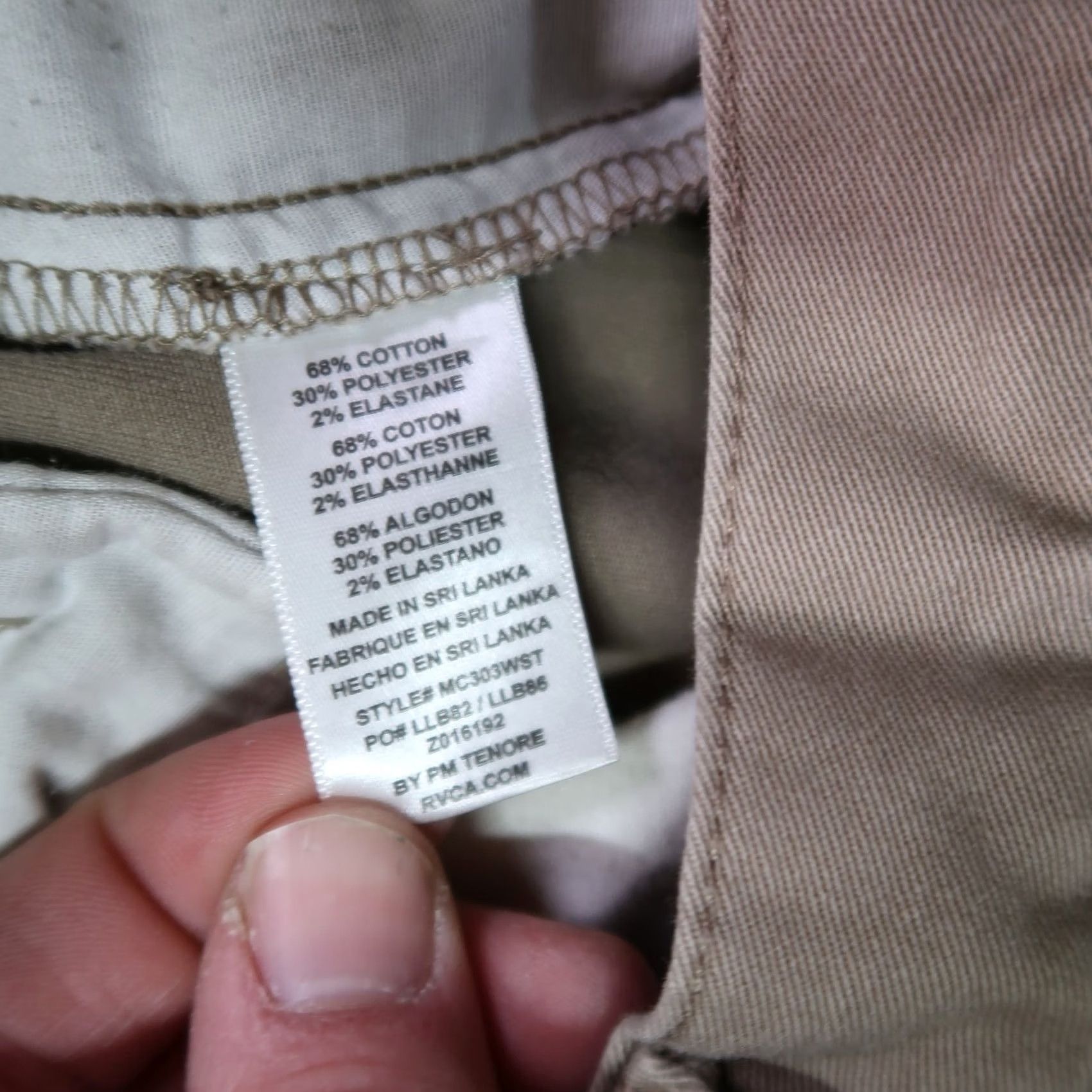 RVCA VINTAGE RVCA Chino Pants Straight Fit Beige 30x30 5-Pocket Flat Front Men’s 30 Regular Denim/Cotton Holiday Seasonal? Size US 30 / EU 46 - 4 Thumbnail