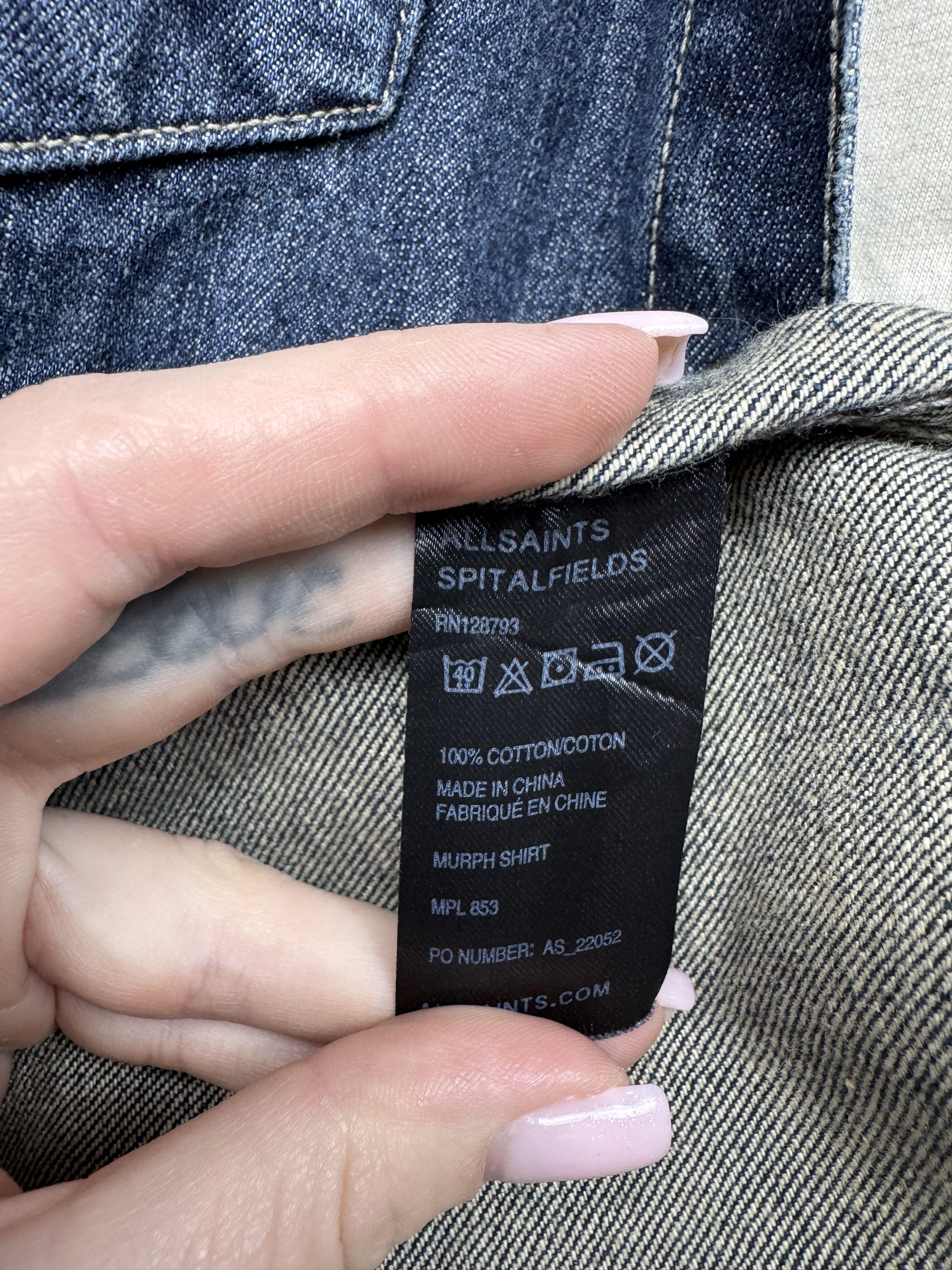 Allsaints Allsaints Mens Murph Denim Shirt Size US M / EU 48-50 / 2 - 4 Thumbnail
