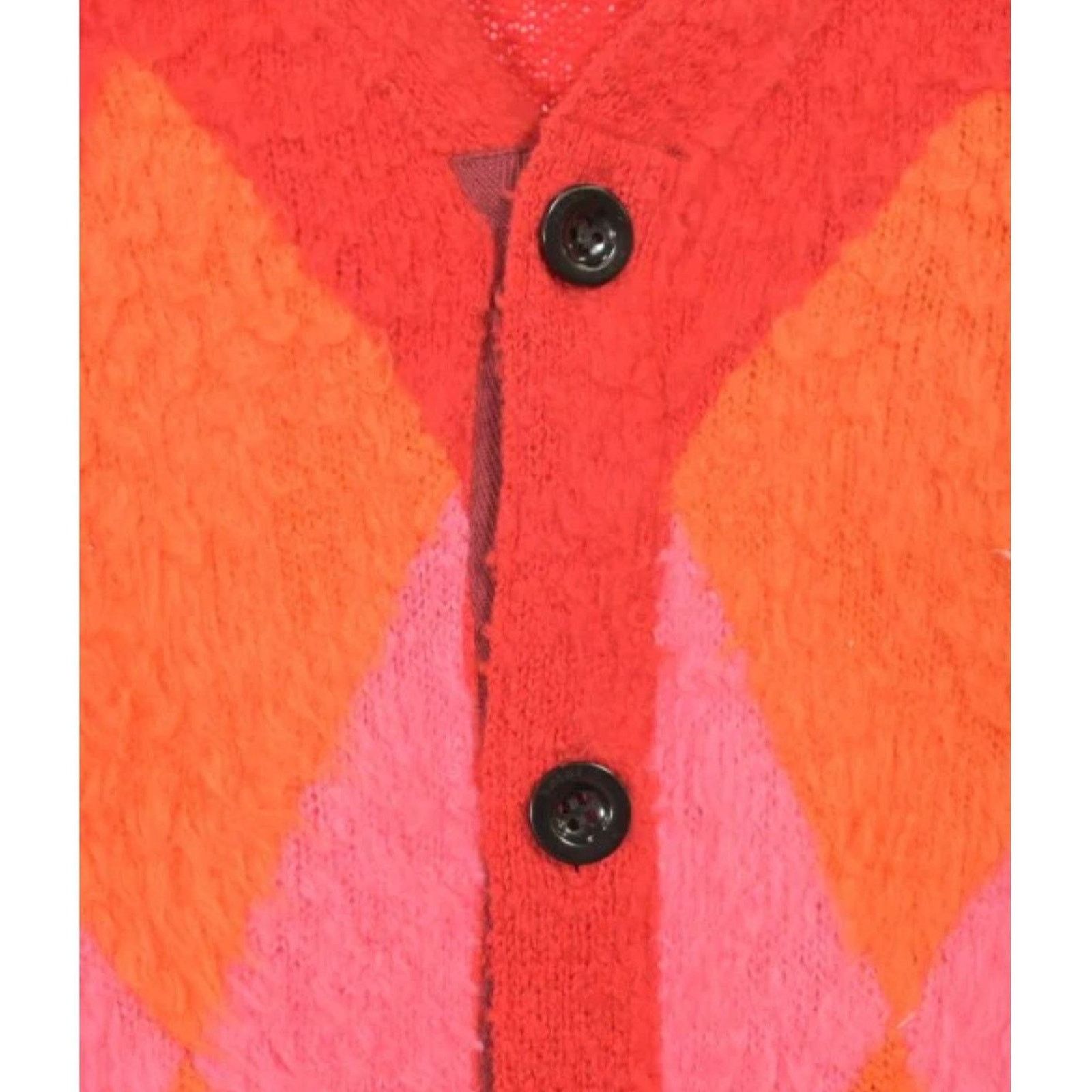 Sacai SACAI: Men's Red Argyle Cotton Cardigan - 1 Size US S / EU 44-46 / 1 - 10 Thumbnail