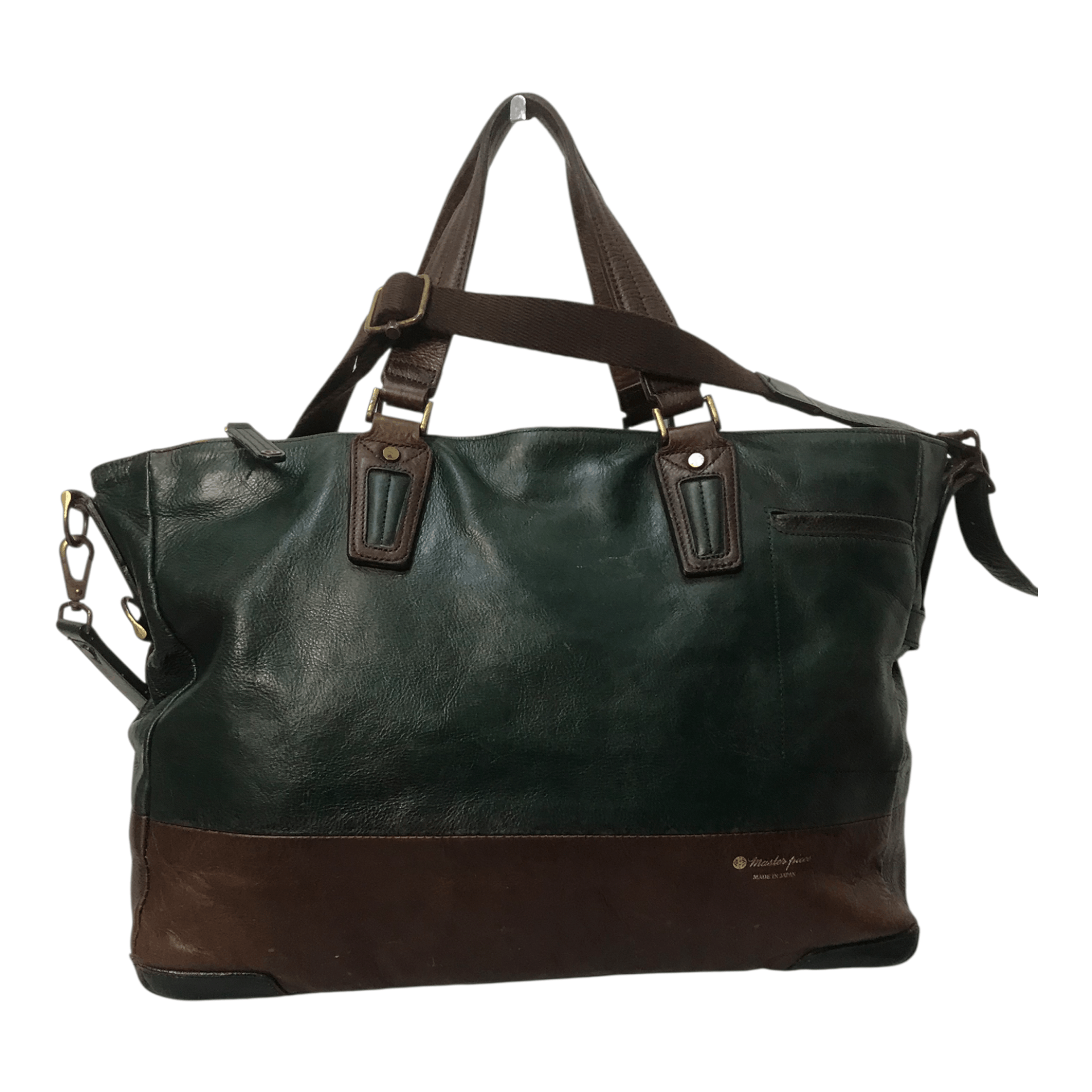 MasterPiece Masterpiece Dark Green Leather Tote/Sling Bag Size ONE SIZE - 6 Thumbnail