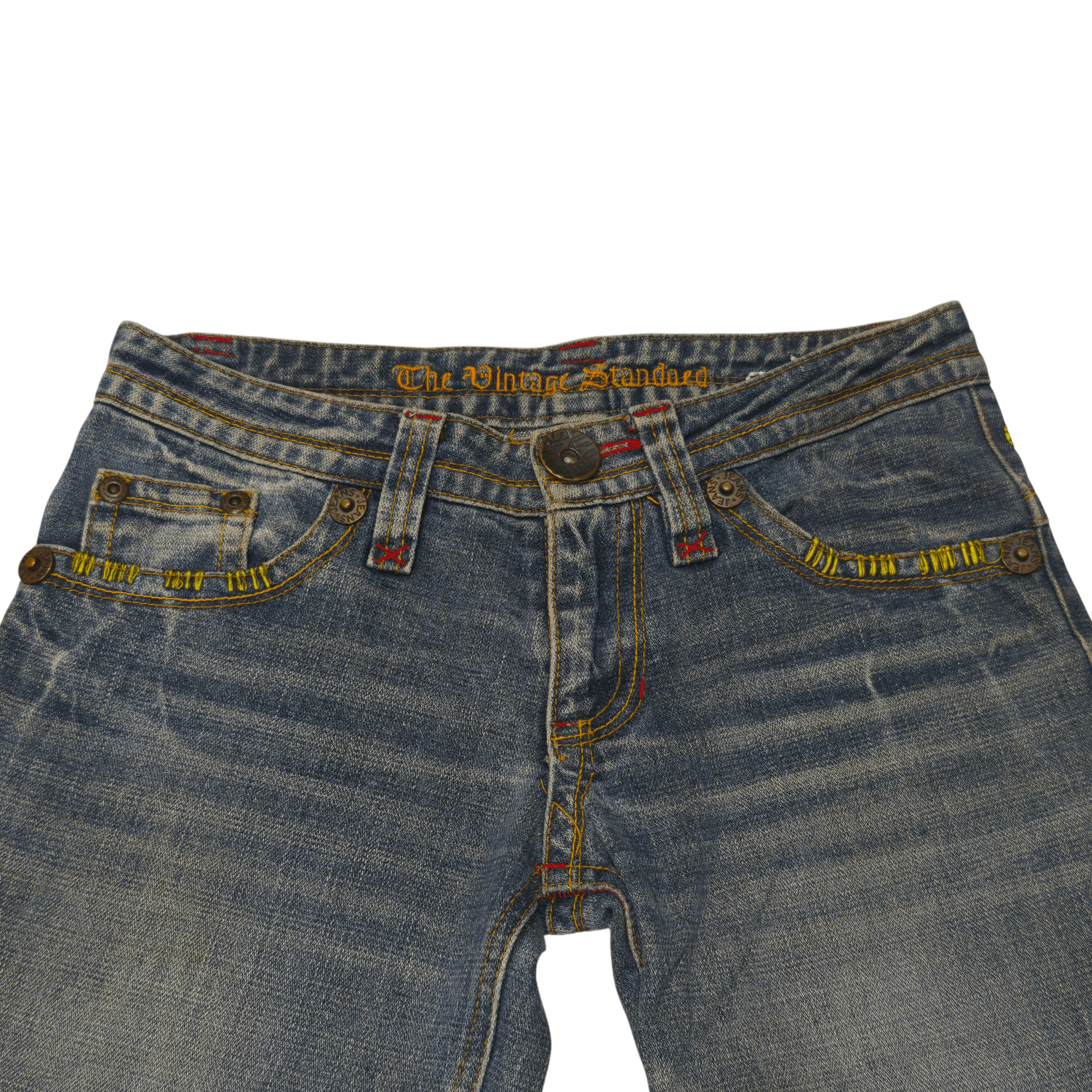 Japanese Brand The Rhythm Soul Flare Jeans Y2K Japanese Pants Ifsixwasnine Size 29" - 4 Thumbnail