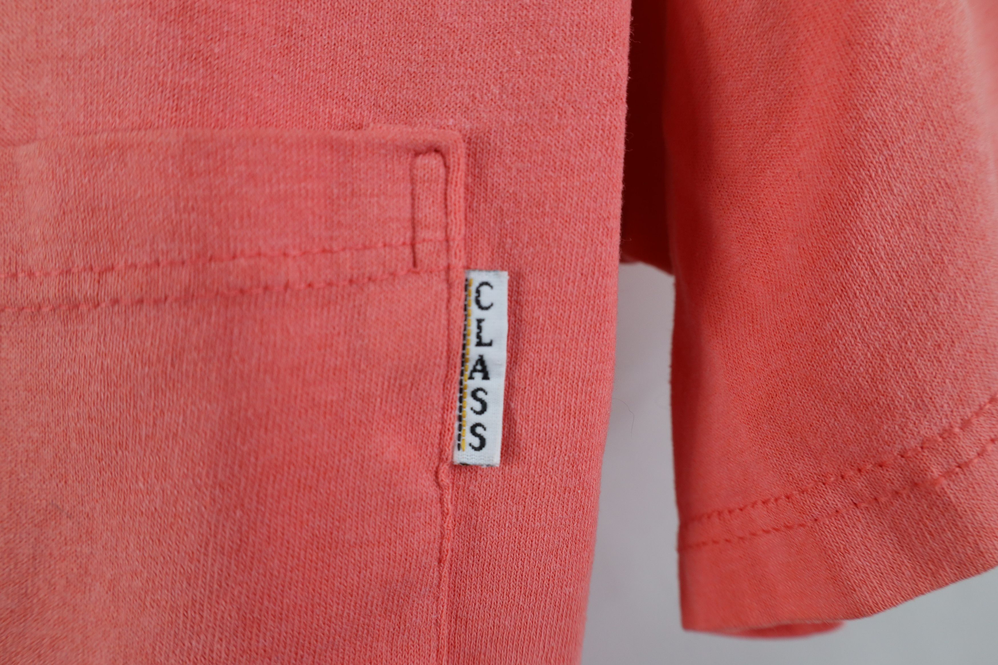 Vintage Vintage 90s Streetwear Blank Boxy Pocket T-Shirt Salmon USA Size L / US 10 / IT 46 - 4 Thumbnail