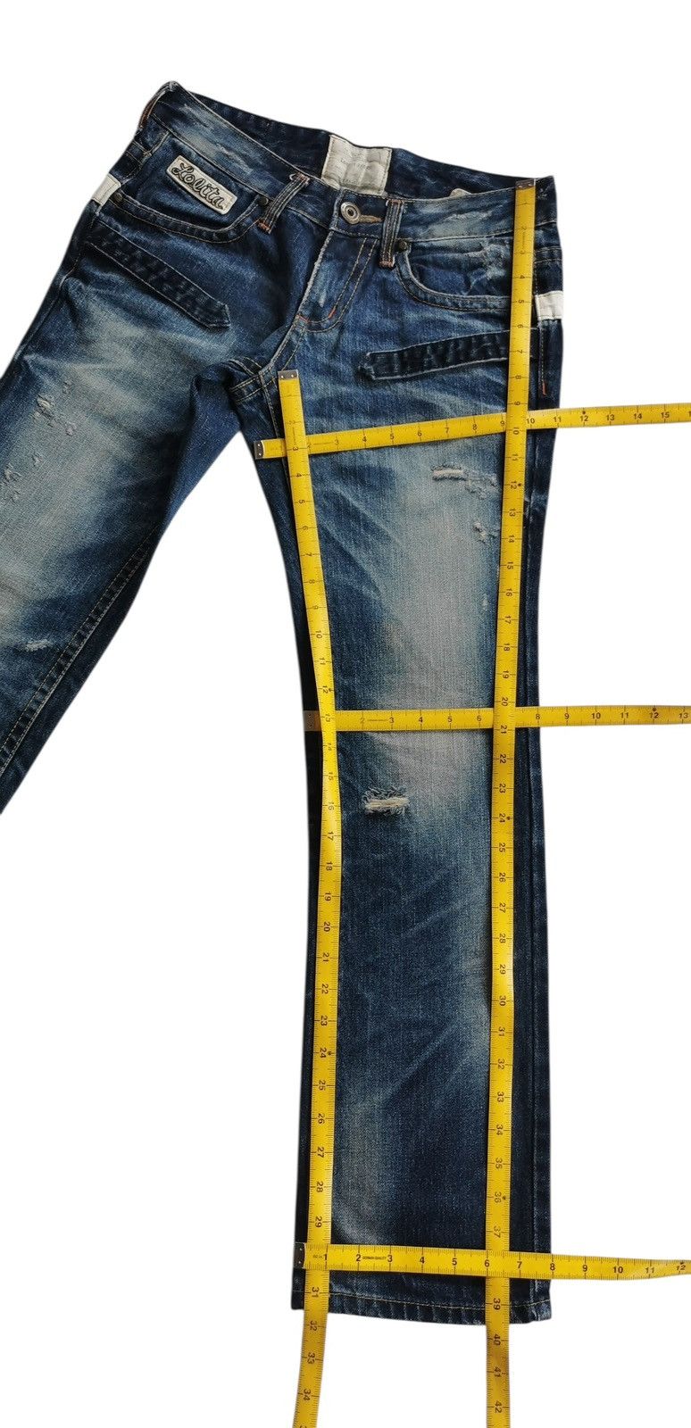 If Six Was Nine Flare Jeans Lolita Acid Wash Clawmark Boot Cut Denim 🔸 Size US 30 / EU 46 - 13 Thumbnail