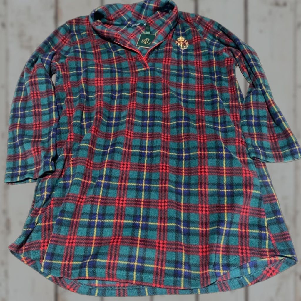Ralph Lauren Lauren Ralph Lauren Plaid Nightgown Long Sleeve Fleece Gown Women XL Red Size XL / US 12-14 / IT 48-50 - 1 Thumbnail