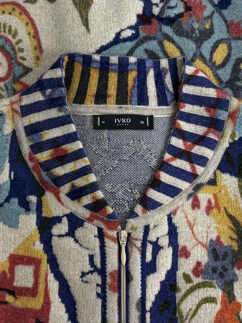 Other Ivko Wool Printed Bomber Jacket Trencar Pattern Front Zip Size S / US 4 / IT 40 - 15 Thumbnail