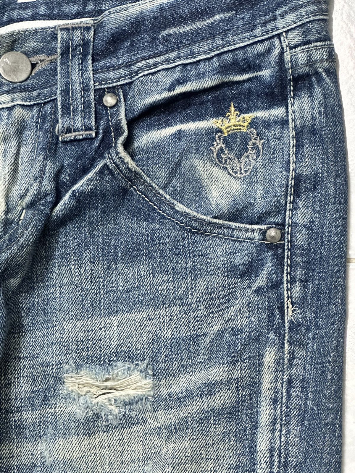 Vintage Vintage Varosh Bell-Bottom Flare Distressed Ripped Faded 💥 Size US 30 / EU 46 - 8 Thumbnail