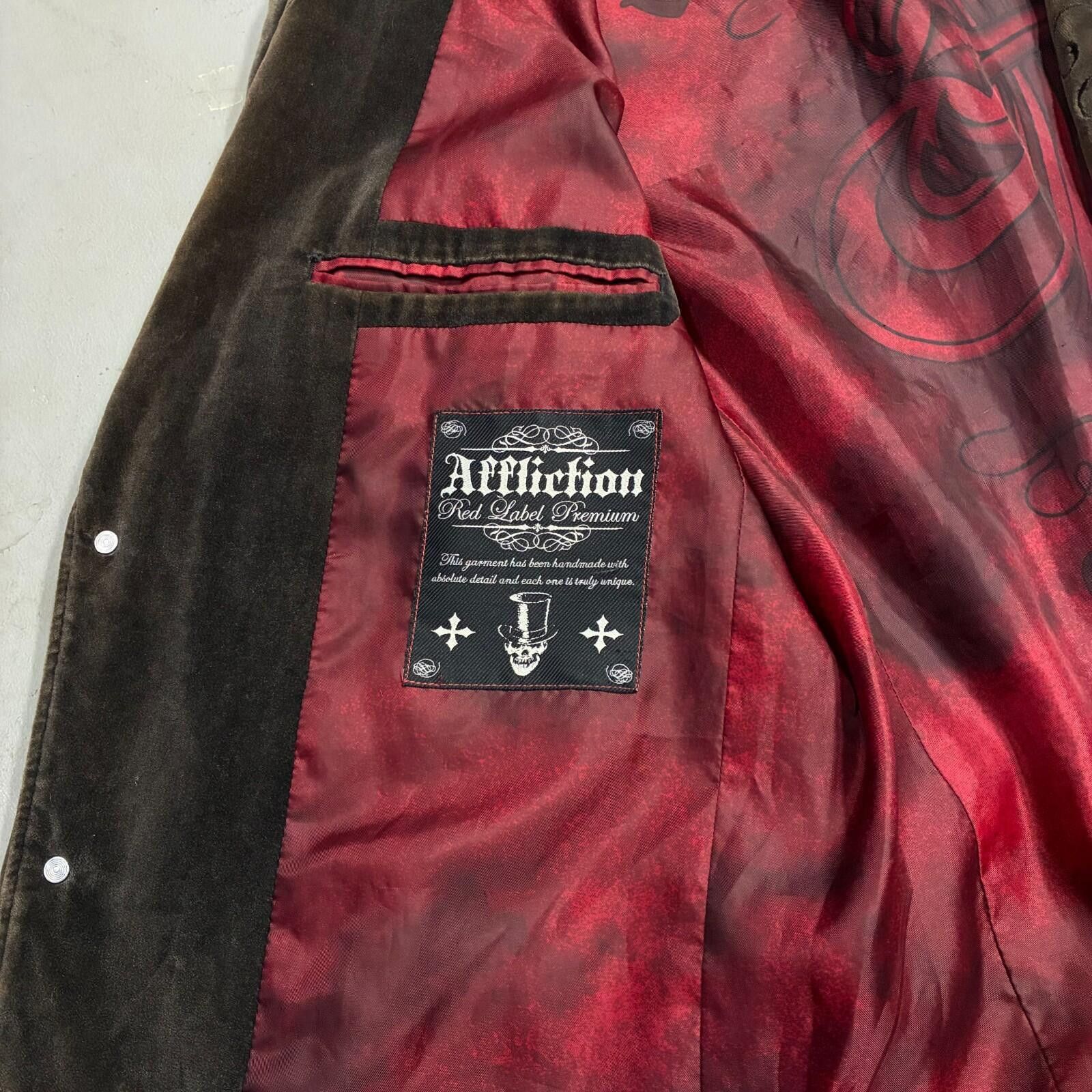 Affliction affliction red label velvet blazer brown Y2K Size US L / EU 52-54 / 3 - 8 Thumbnail