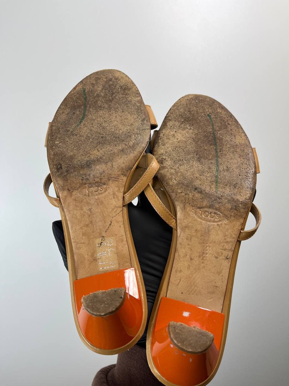 Tod's Tod's Leather Sandals Tan Ring Detail Slip Womens Size 39 Size US 8 / IT 38 - 8 Thumbnail