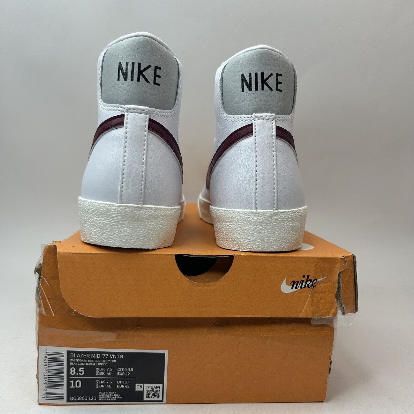 Nike Nike Blazer Mid '77 Vintage “White Dark Beetroot” 2023 Size US 8.5 / EU 41-42 - 4 Thumbnail