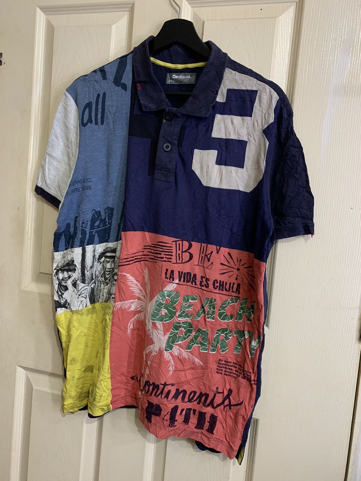 Desigual Vintage Y2K Desigual Polo Shirt Very Rare Size US L / EU 52-54 / 3 - 2 Thumbnail