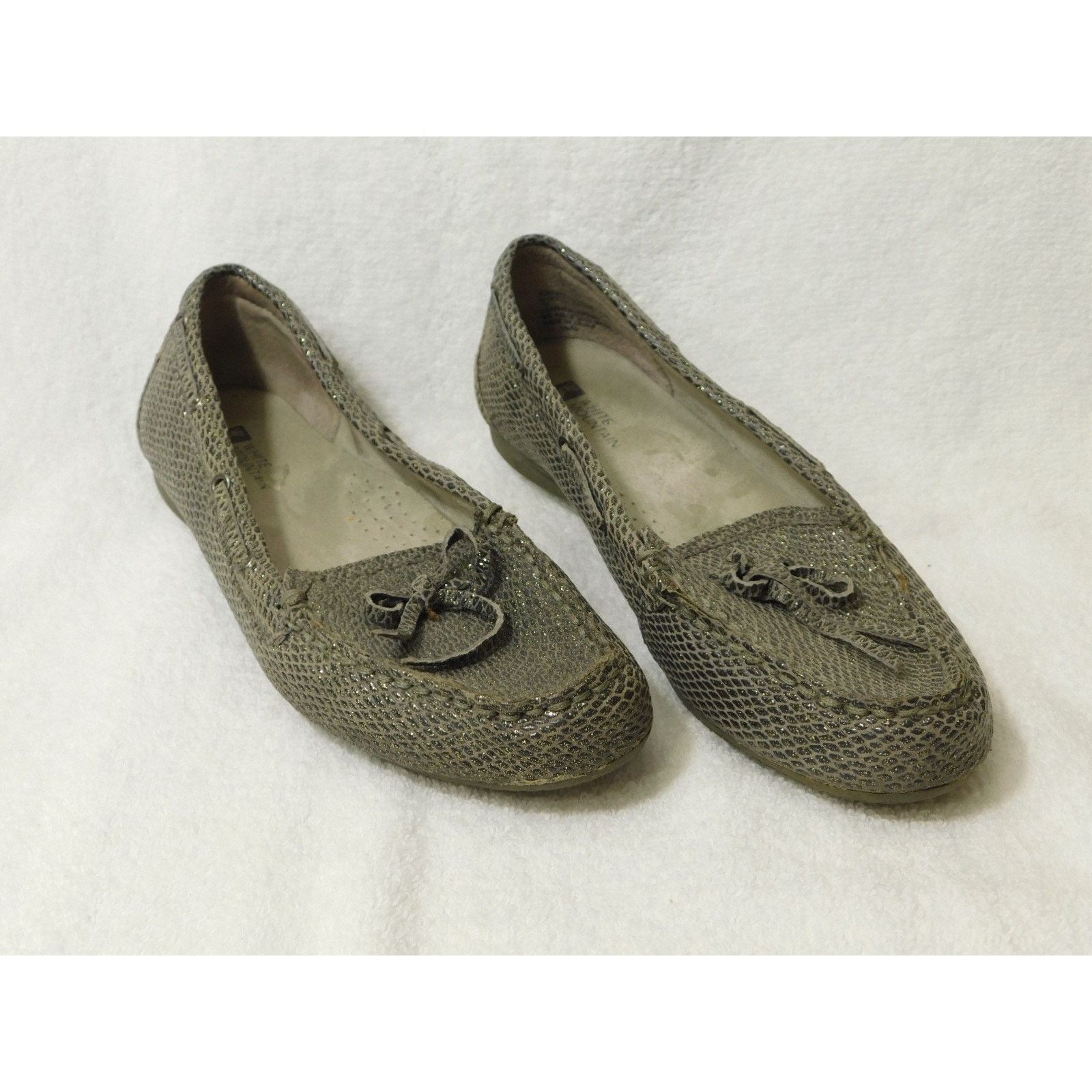 Other White Mountain Gray Gold Sparkle Snake Skin Flat Shoes - 7 M Size US 7 / IT 37 - 1 Thumbnail