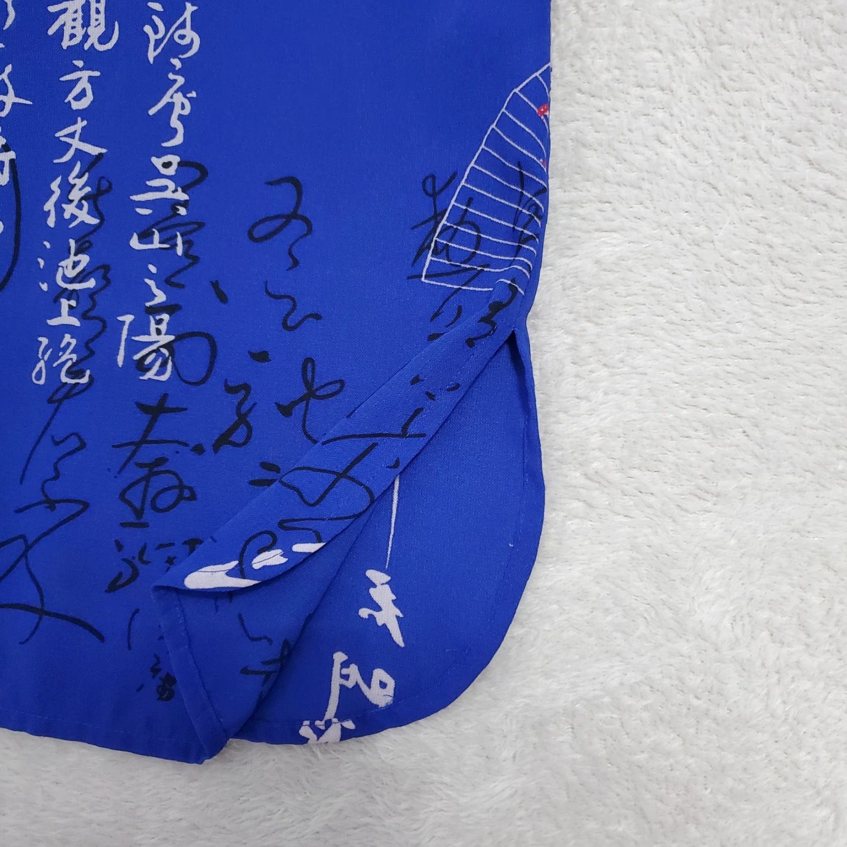 Vintage VINTAGE Yi Lin Blouse Women M Blue White Asian Calligraphy Floral Collared Long Sleeve Button Down Size M / US 6-8 / IT 42-44 - 7 Thumbnail