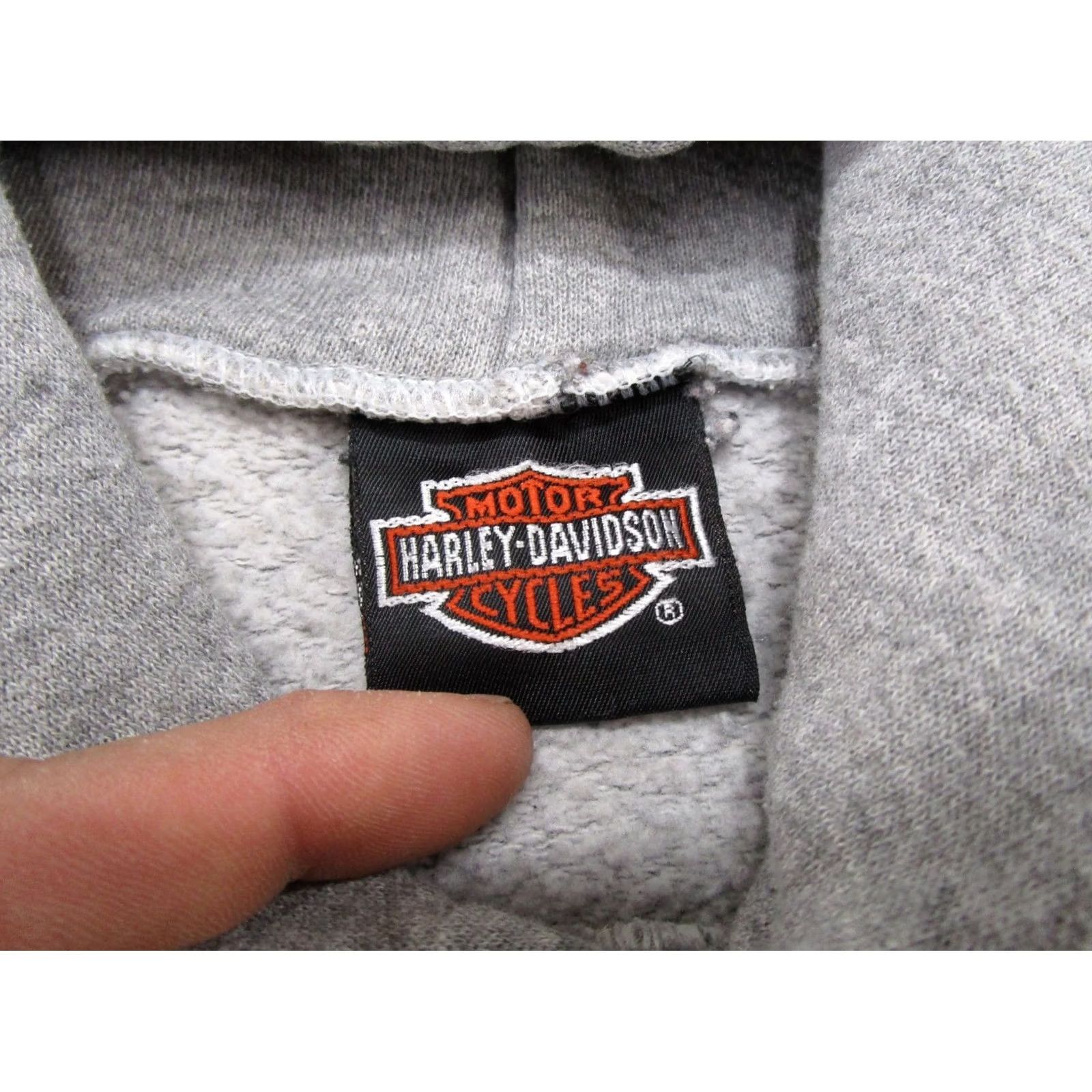 Harley Davidson VINTAGE Harley-Davidson Pullover Hoodie Mens Gray 90s Alaska Graphic Print Hooded Pockets Crew Neck Size L Size US L / EU 52-54 / 3 - 4 Thumbnail