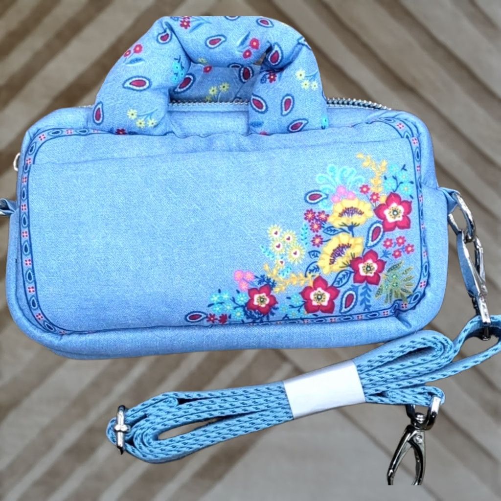Brighton Brighton Bandana Love Cross Body Bag Small Blue Flowers NWOT Size ONE SIZE - 1 Thumbnail
