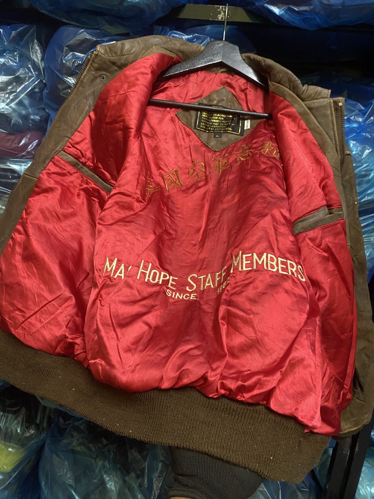 Other Vintage “King of Shot Down” Bomber Leather Jacket Aircraft Size US L / EU 52-54 / 3 - 10 Thumbnail