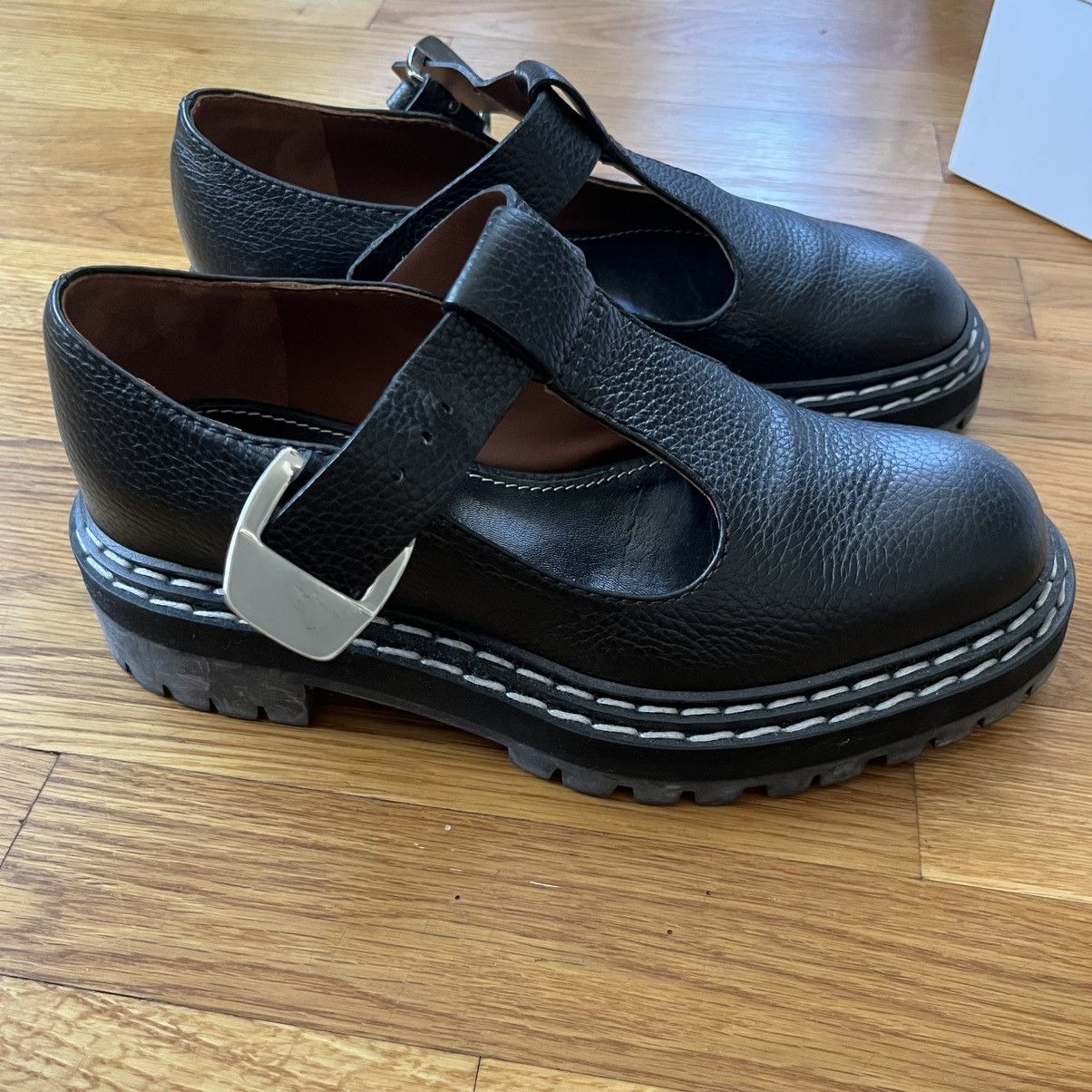 Proenza Schouler Proenza Schouler Mary Jane Oxfords Black Leather Size US 7 / IT 37 - 2 Thumbnail