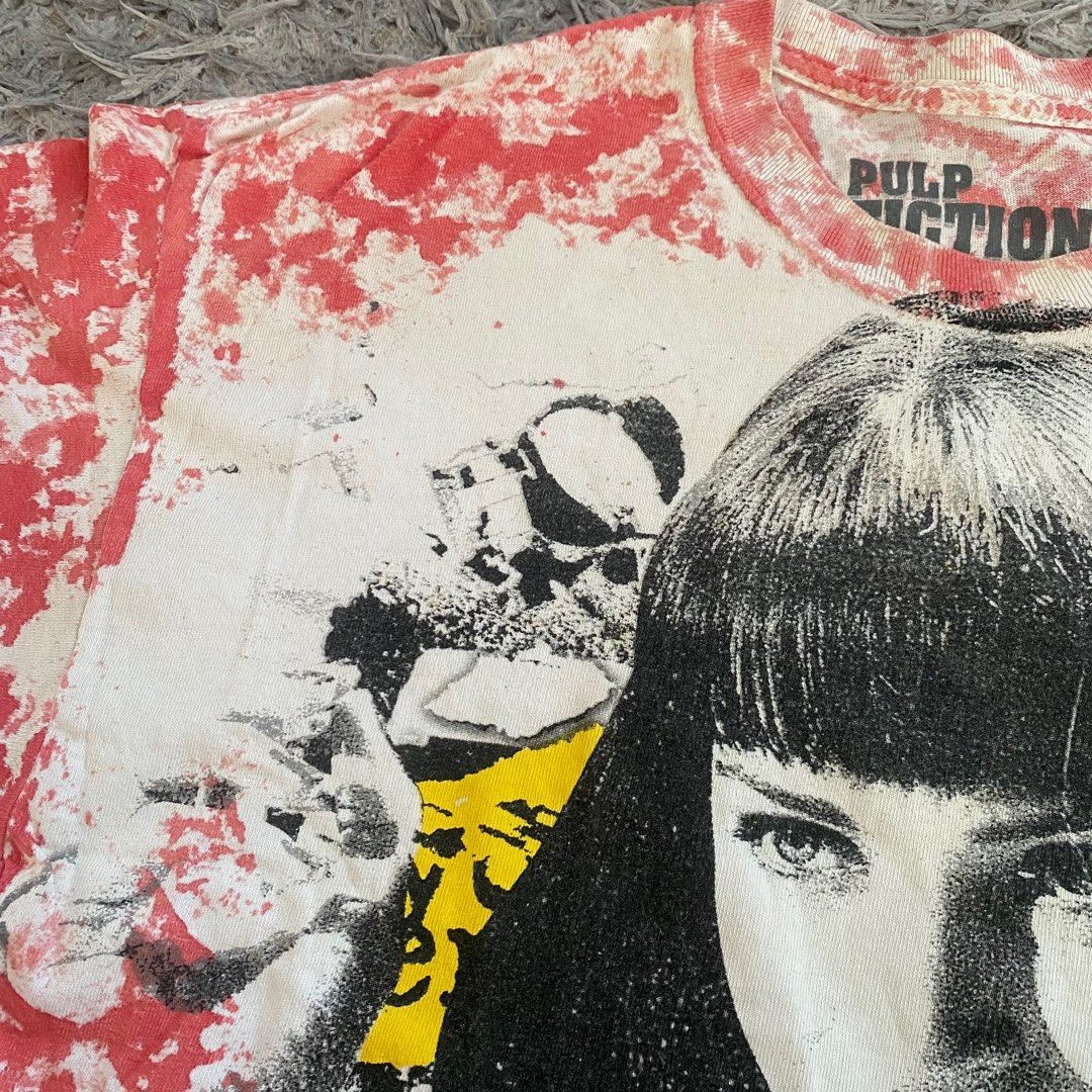 Vintage RARE PULP FICTION Vintage Movie Tie Dye Full Print Tshirt Size US L / EU 52-54 / 3 - 4 Thumbnail