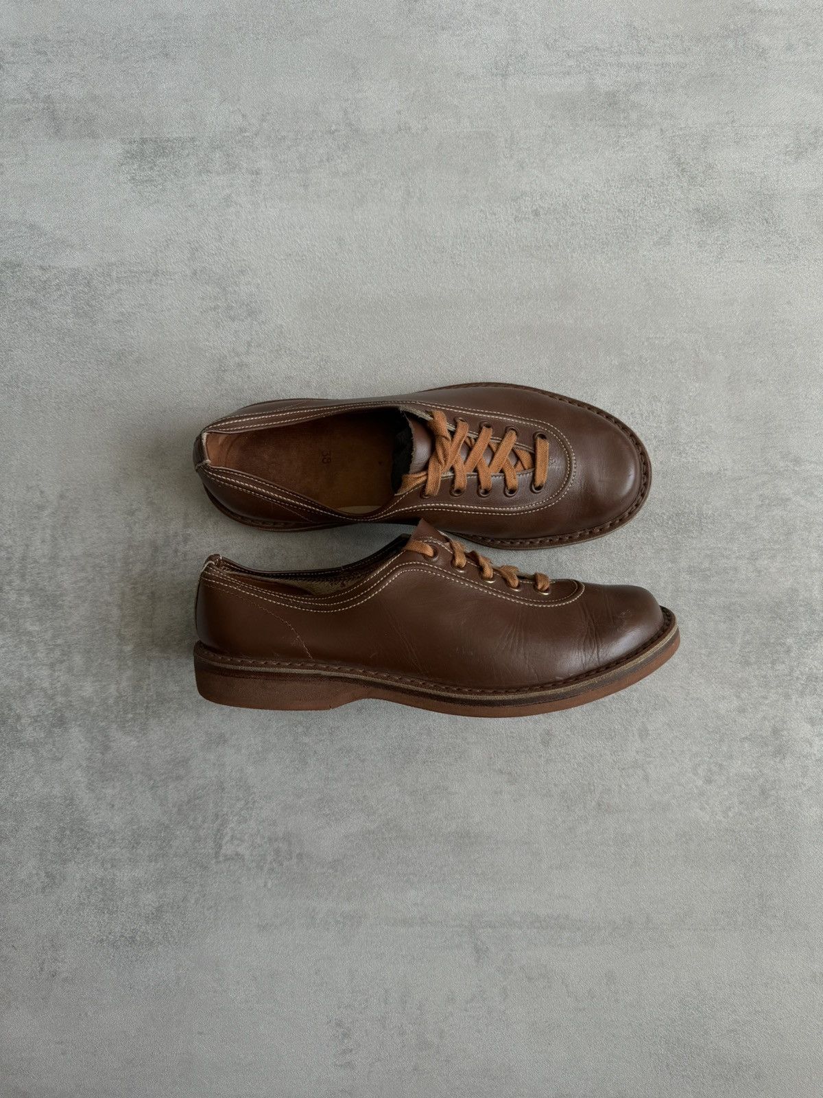 Other leather derby shoes, Handmade brown casual low top size 38 Size US 8 / IT 38 - 2 Thumbnail