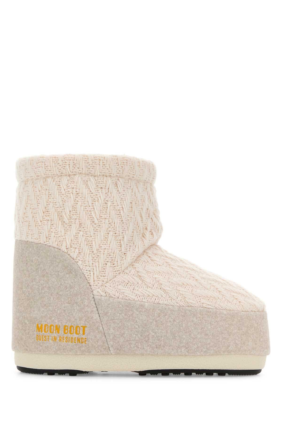 Moon Boot Ivory Fabric Moon Boot X Guest In Residence Icon Low Ankle Boots Size US 7 / IT 37 - 1 Thumbnail