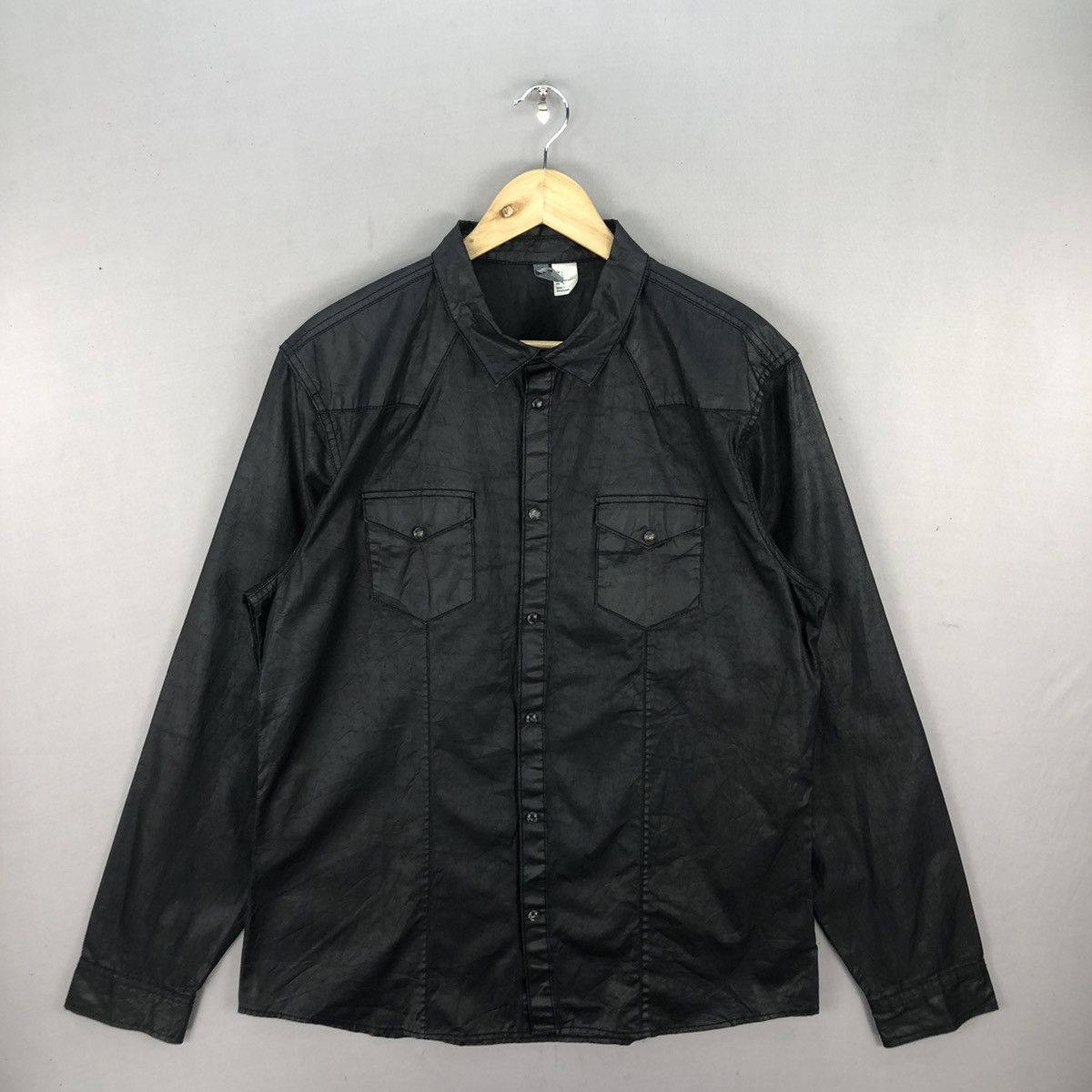 Divided Divided Button Up Wax Denim Shirts Size US L / EU 52-54 / 3 - 1 Thumbnail