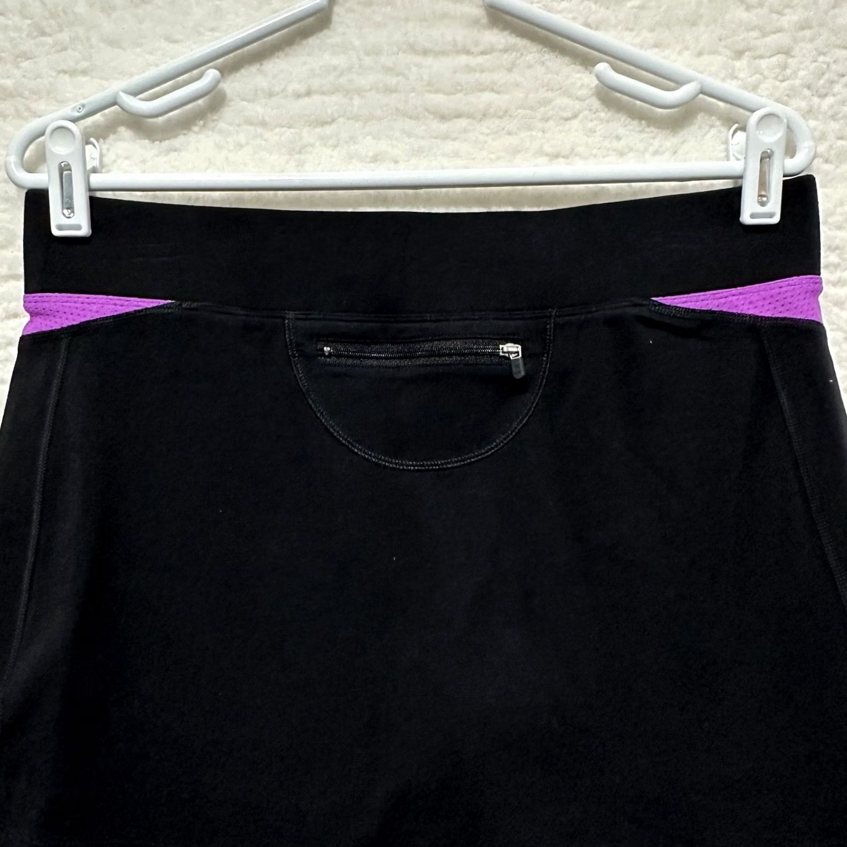 Fila Fila Sport Skort Black Purple Stretch Pull On Back Zip Pocket Skirt Size Medium Women Athletic Summer Tennis Golf N/A Size 32" / US 10 / IT 46 - 4 Thumbnail
