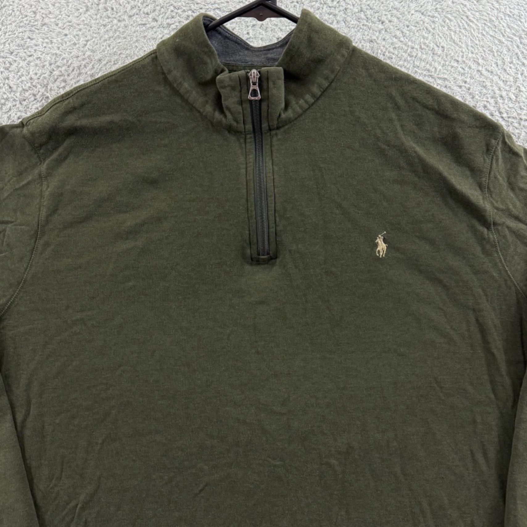 Polo Ralph Lauren Polo Ralph Lauren Sweater Mens 2XL Quarter Zip Mock Neck Pullover Pony Preppy Green Knit Solid Logo Zipper Long Sleeve Classic Hipster Size US XXL / EU 58 / 5 - 3 Thumbnail