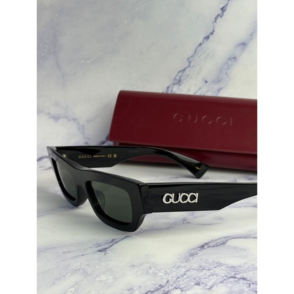 Gucci NEW Gucci GG1839S Miami Black Slim Unisex Logo Sunglasses Size ONE SIZE - 3 Thumbnail