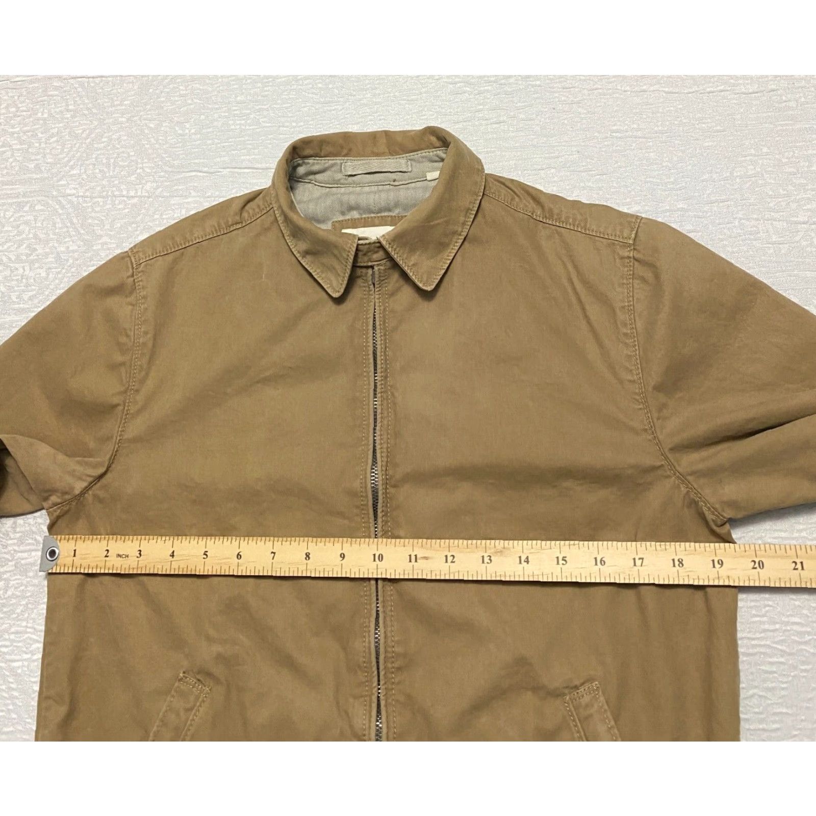 Ben Sherman Ben Sherman Bomber Jacket Mens Size S Beige Full Zip Loop Collar Regular Coat/Jacket Size US S / EU 44-46 / 1 - 5 Thumbnail