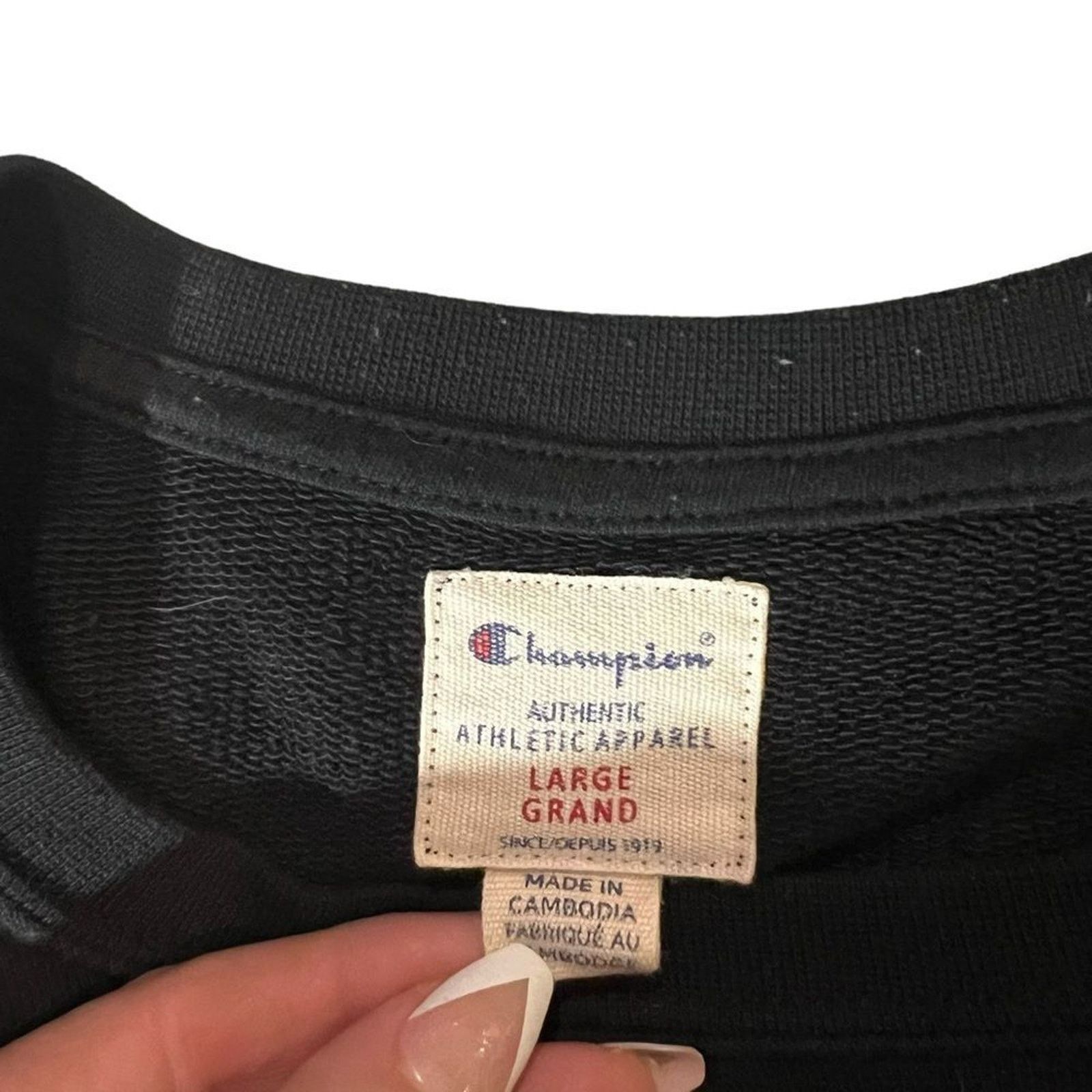 Champion Champion Sweatshirt Womens Size Large Black Crewneck Size L / US 10 / IT 46 - 3 Thumbnail