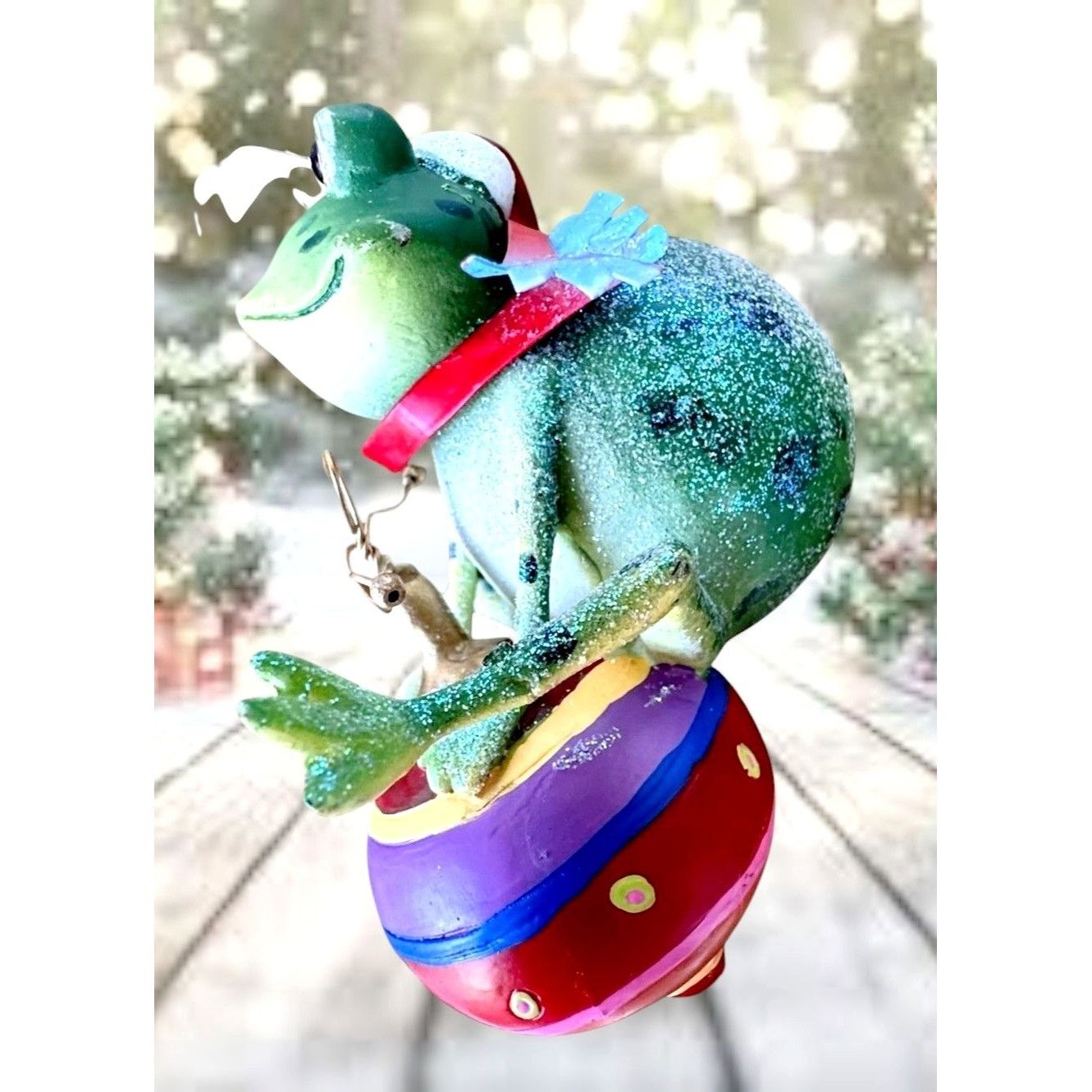 Vintage Vintage Frog Ornament Christmas Sitting On Ornament Whimsica Size ONE SIZE - 8 Thumbnail