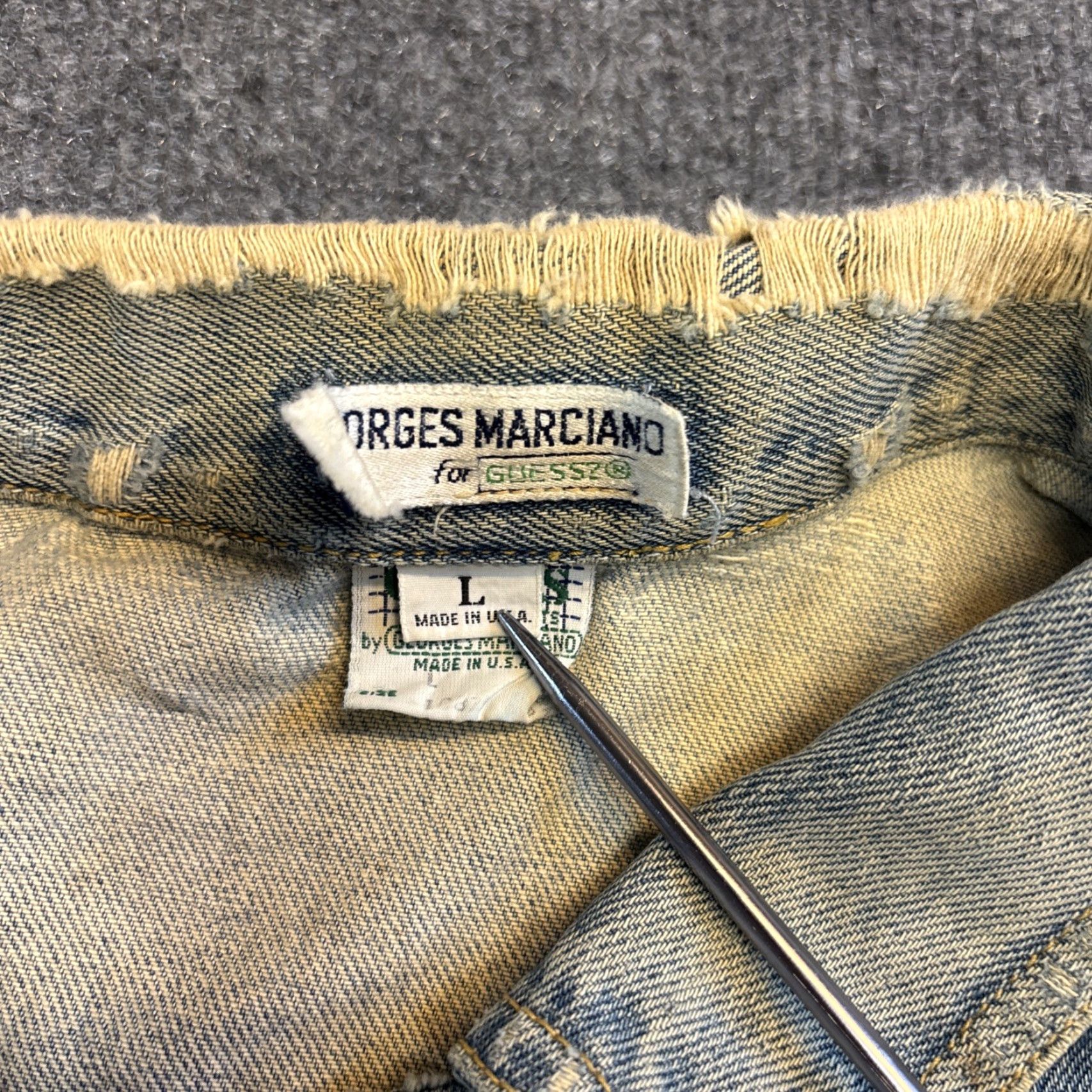 Vintage VINTAGE Guess by Georges Marciano Denim Jean Jacket L Blue 90s Distressed Mens Womens Unisex Adults Jacket Size US 33 - 5 Thumbnail