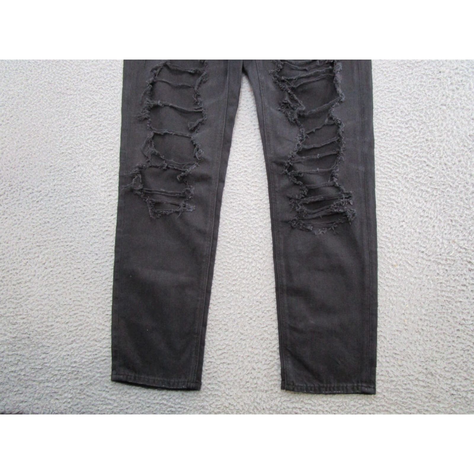 American Eagle Outfitters American Eagle Strigid Black Distressed Denim Mom Jeans Stretch Women's SZ 8 NEW Size 30" / US 8 / IT 44 - 5 Thumbnail