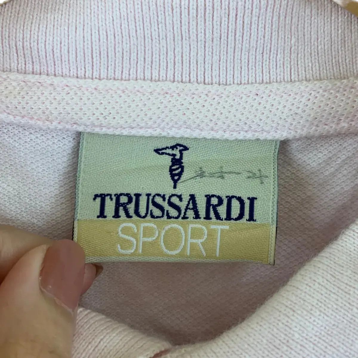 Trussardi Vintage 90’ TRUSSARDI Made In Italy Embroidered Pink Polo Size XL / US 12-14 / IT 48-50 - 6 Thumbnail