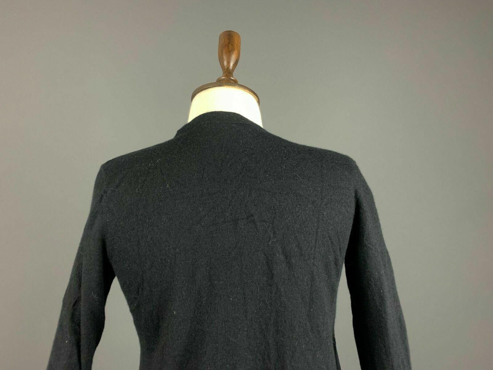 Designer Dorothee Schumacher Black Wool V-Neck Cardigan Sweater Size M / US 6-8 / IT 42-44 - 8 Thumbnail