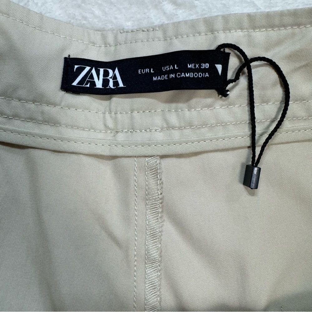 Zara New Zara Full-Length Pleated Sand Pants Size L Size 36" / US 14 / IT 50 - 6 Thumbnail
