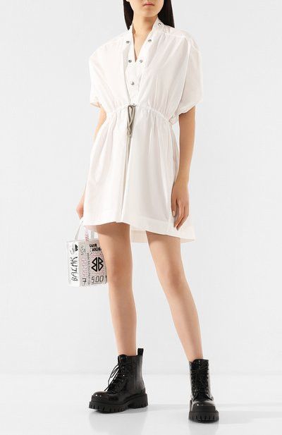 Rick Owens o1y0126 Shirt Mini Dress in White Size M / US 6-8 / IT 42-44 - 4 Thumbnail